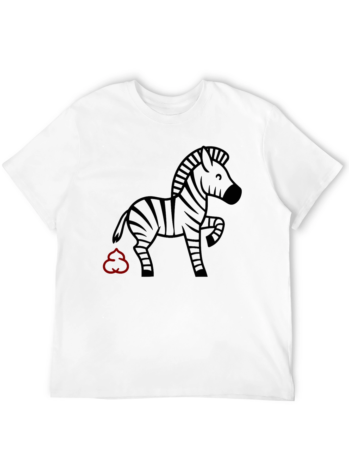 Funny Zebra Graphic Black T-Shirt