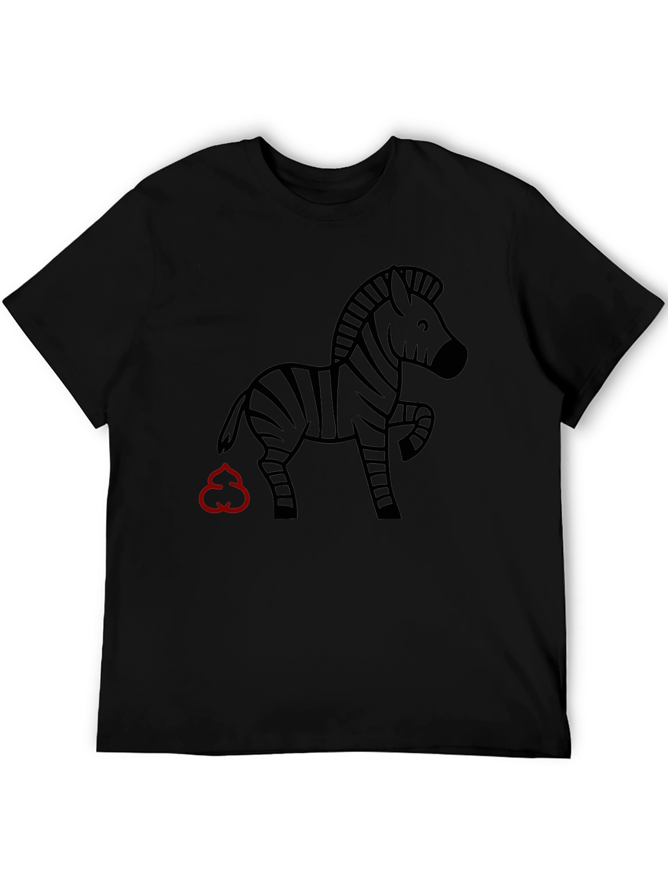 Funny Zebra Graphic Black T-Shirt