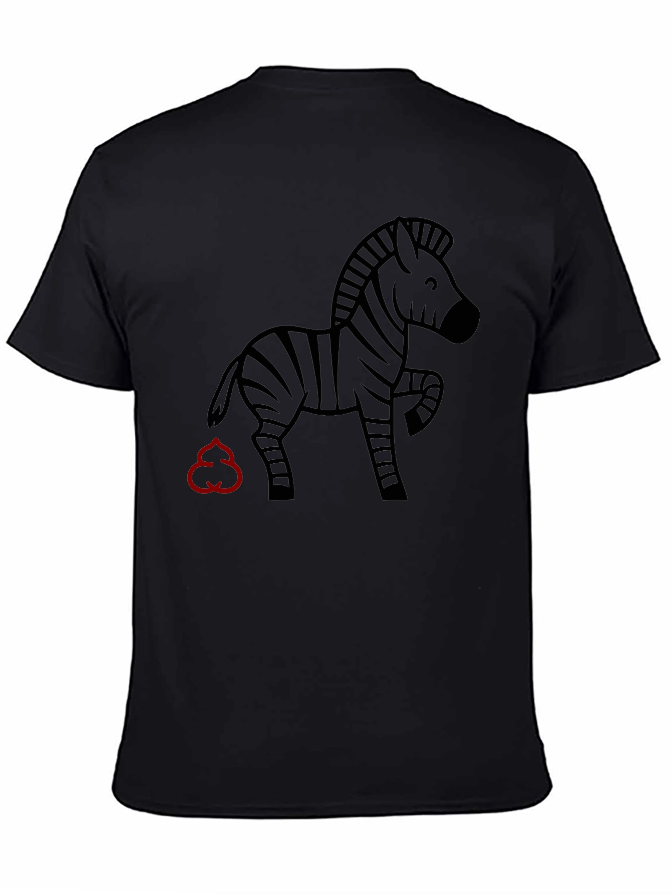 Funny Zebra Graphic Black T-Shirt