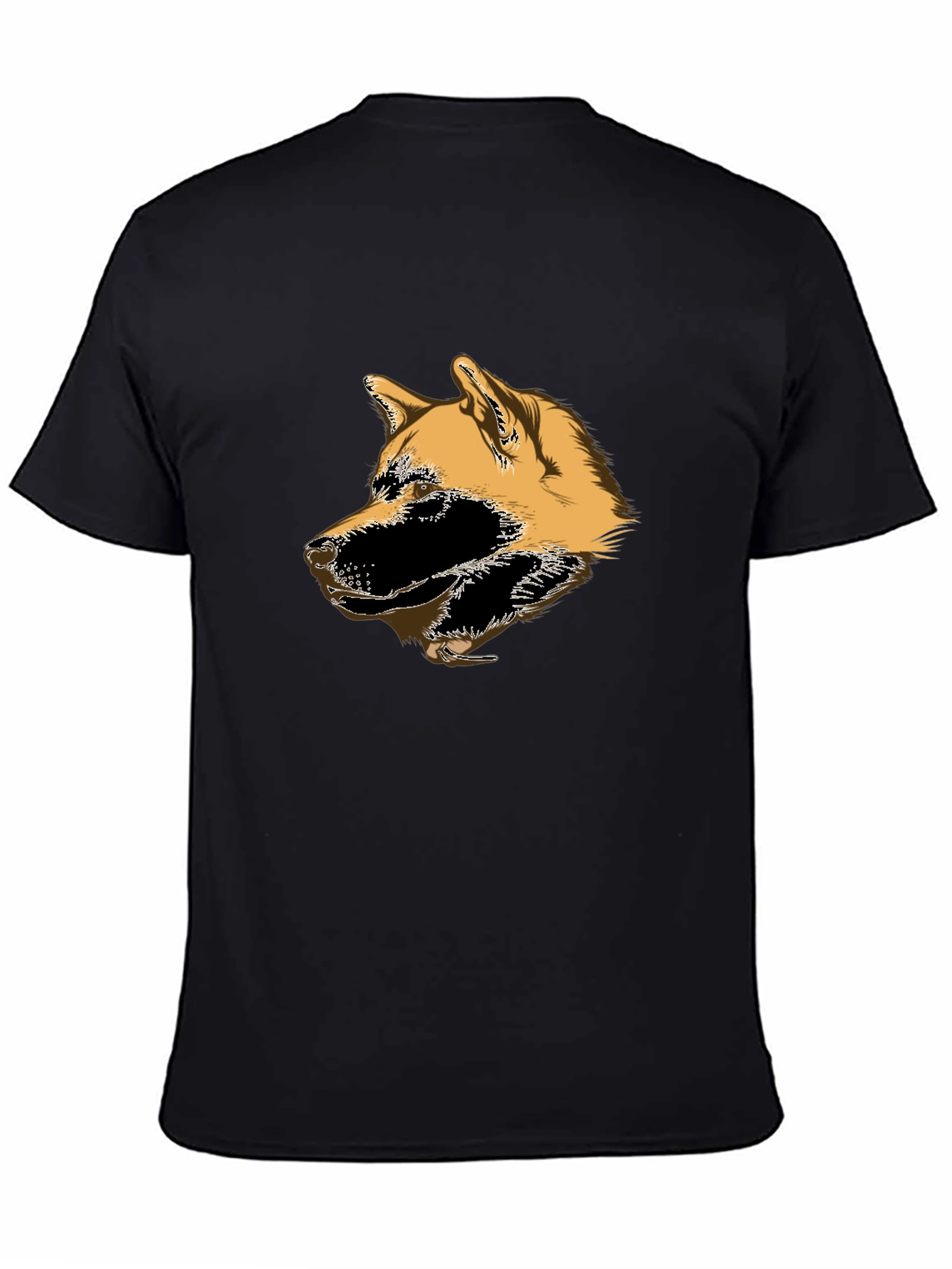 Akita Dog Head Graphic T-Shirt - Black