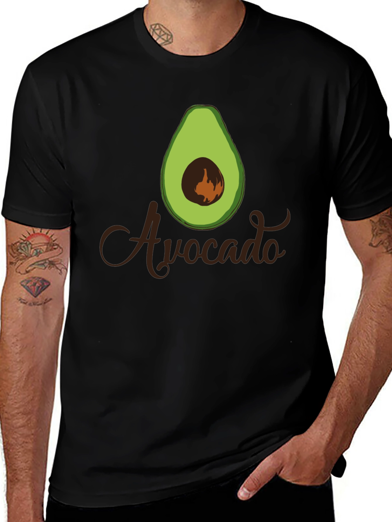 Avocado Graphic Black T-Shirt