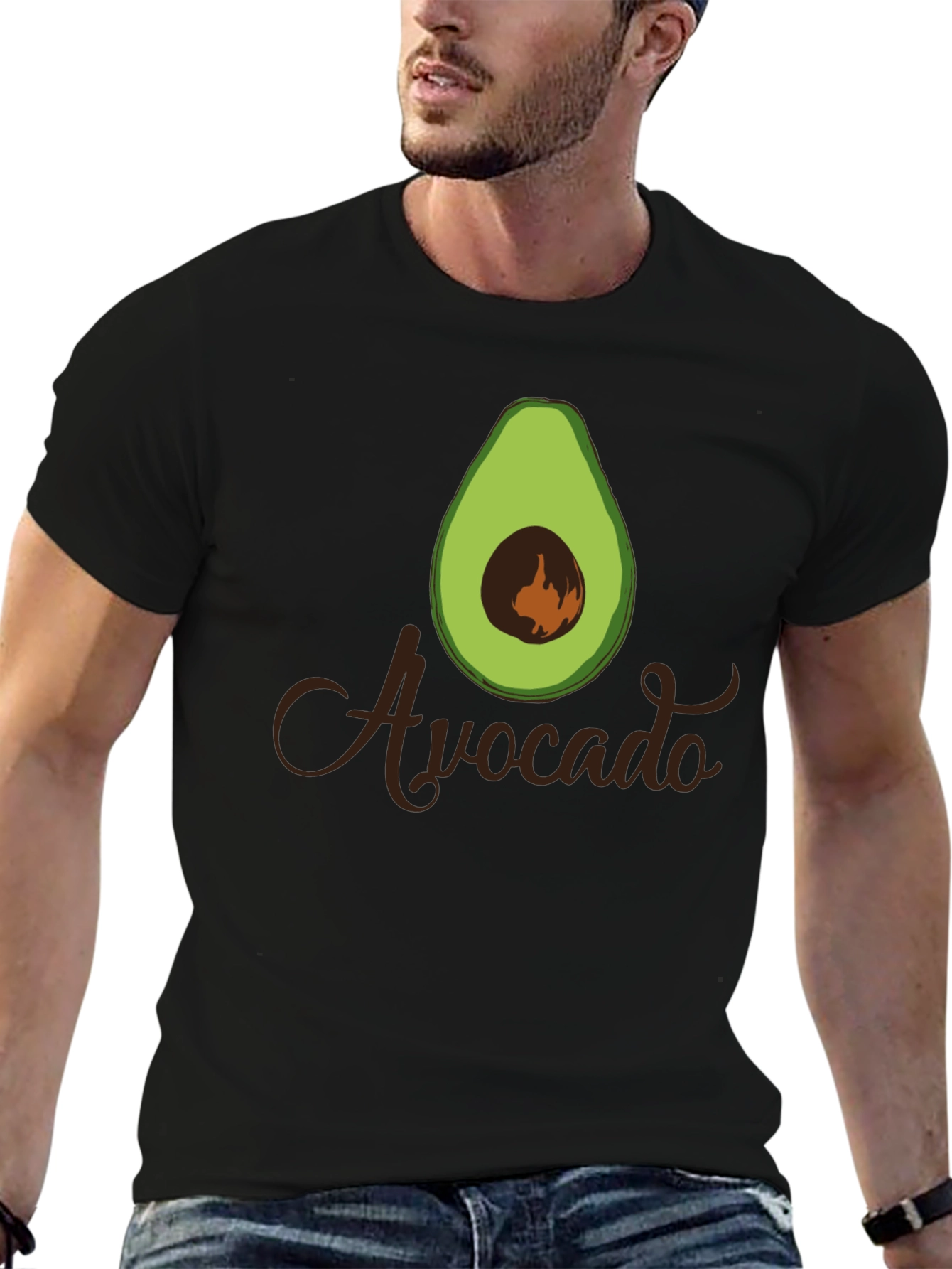 Avocado Graphic Black T-Shirt