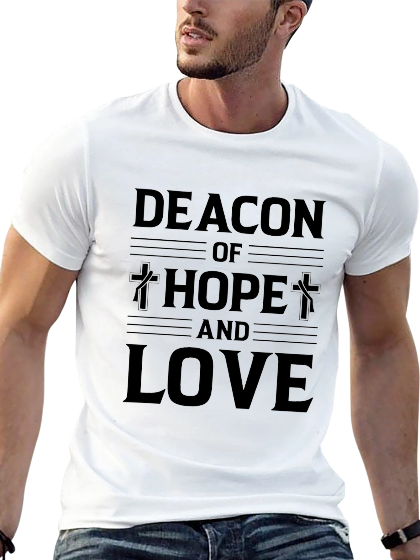 Deacon of Hope and Love Black Graphic T-Shirt