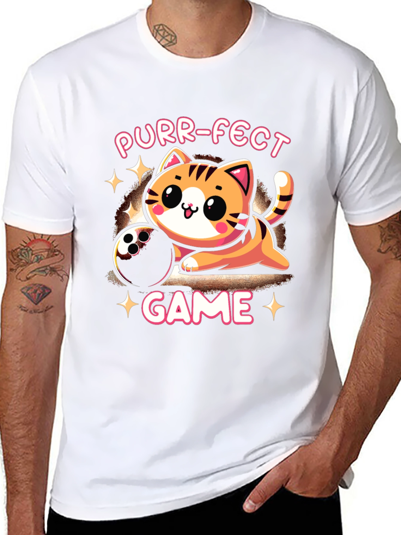 Purr-fect Game T-Shirt: Bowling Cat Tee