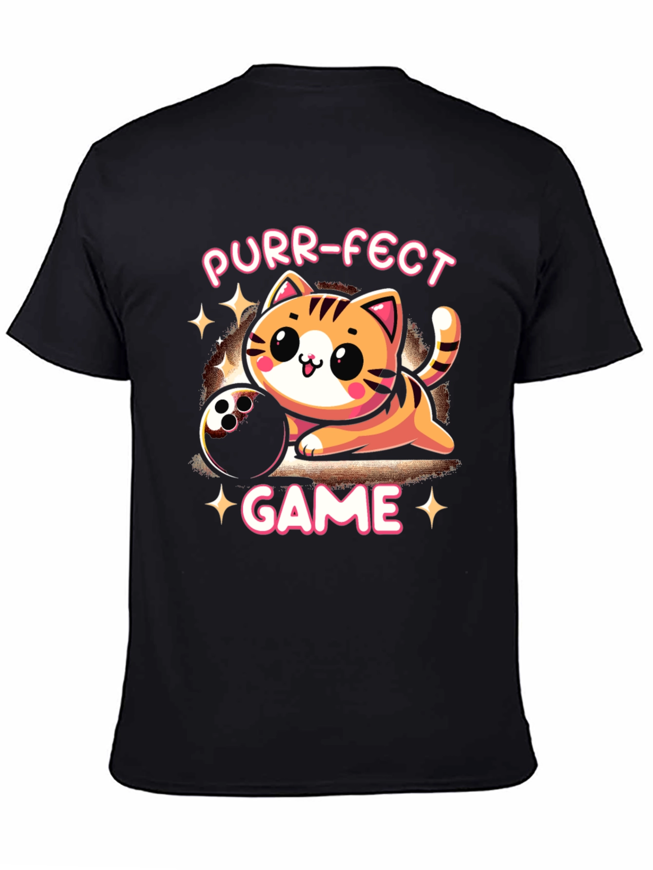 Purr-fect Game T-Shirt: Bowling Cat Tee