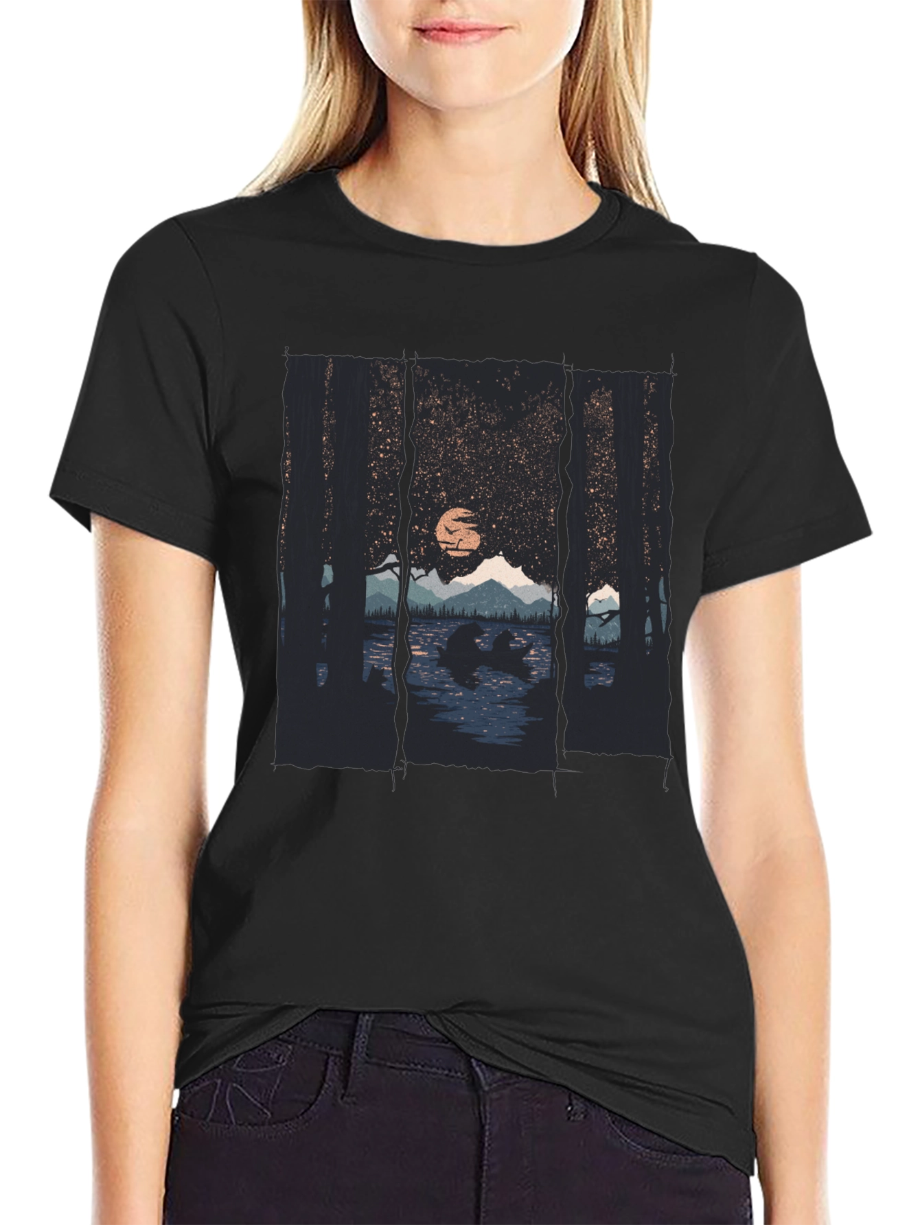 Mystic Lake Graphic Tee - Mens Black T-Shirt