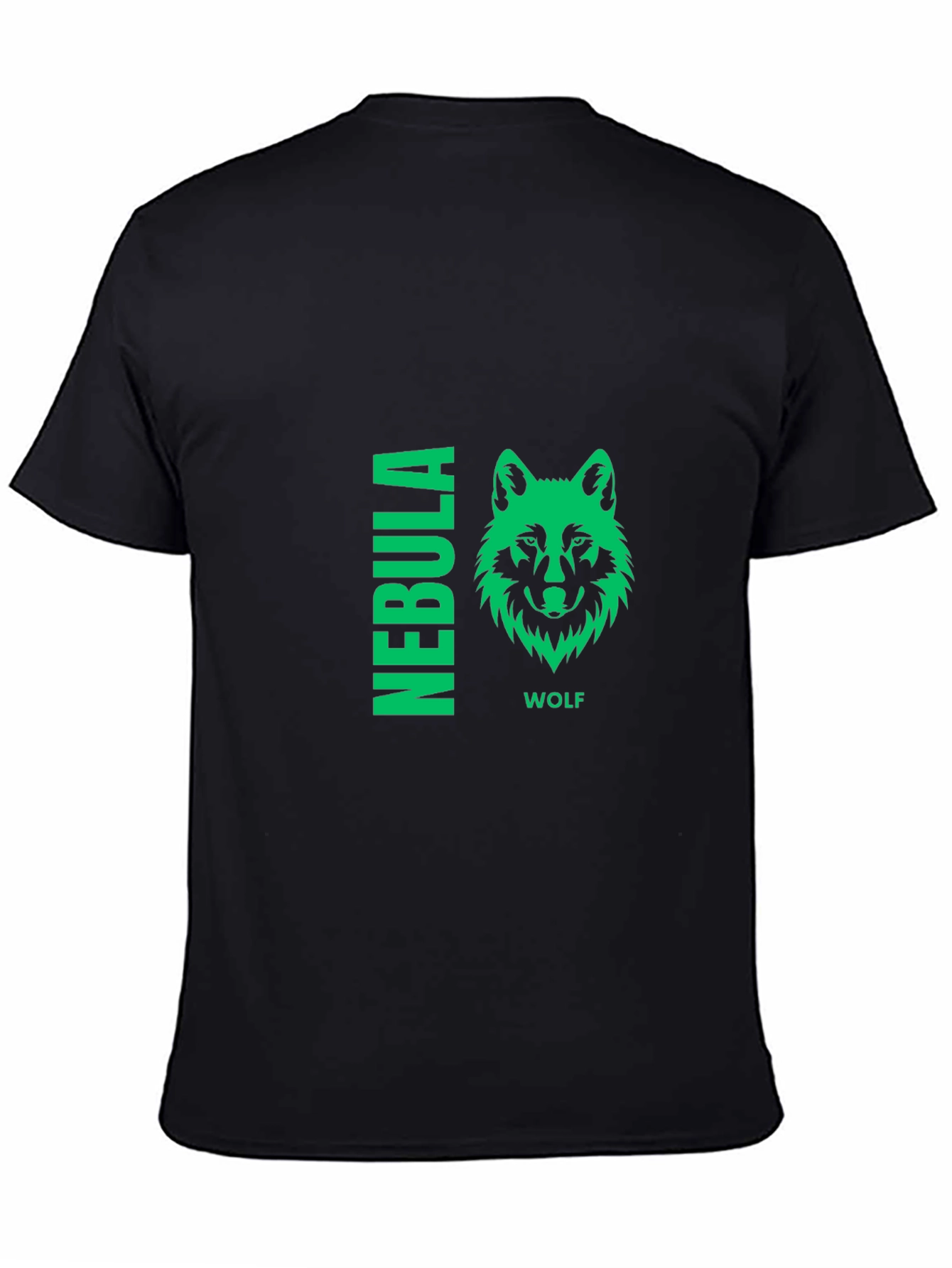 Nebula Wolf Graphic Print Black T-Shirt