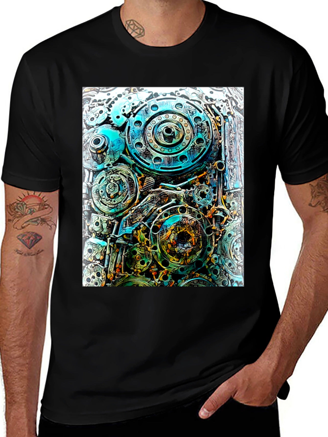 Steampunk Gear T-Shirt - Mechanical Design