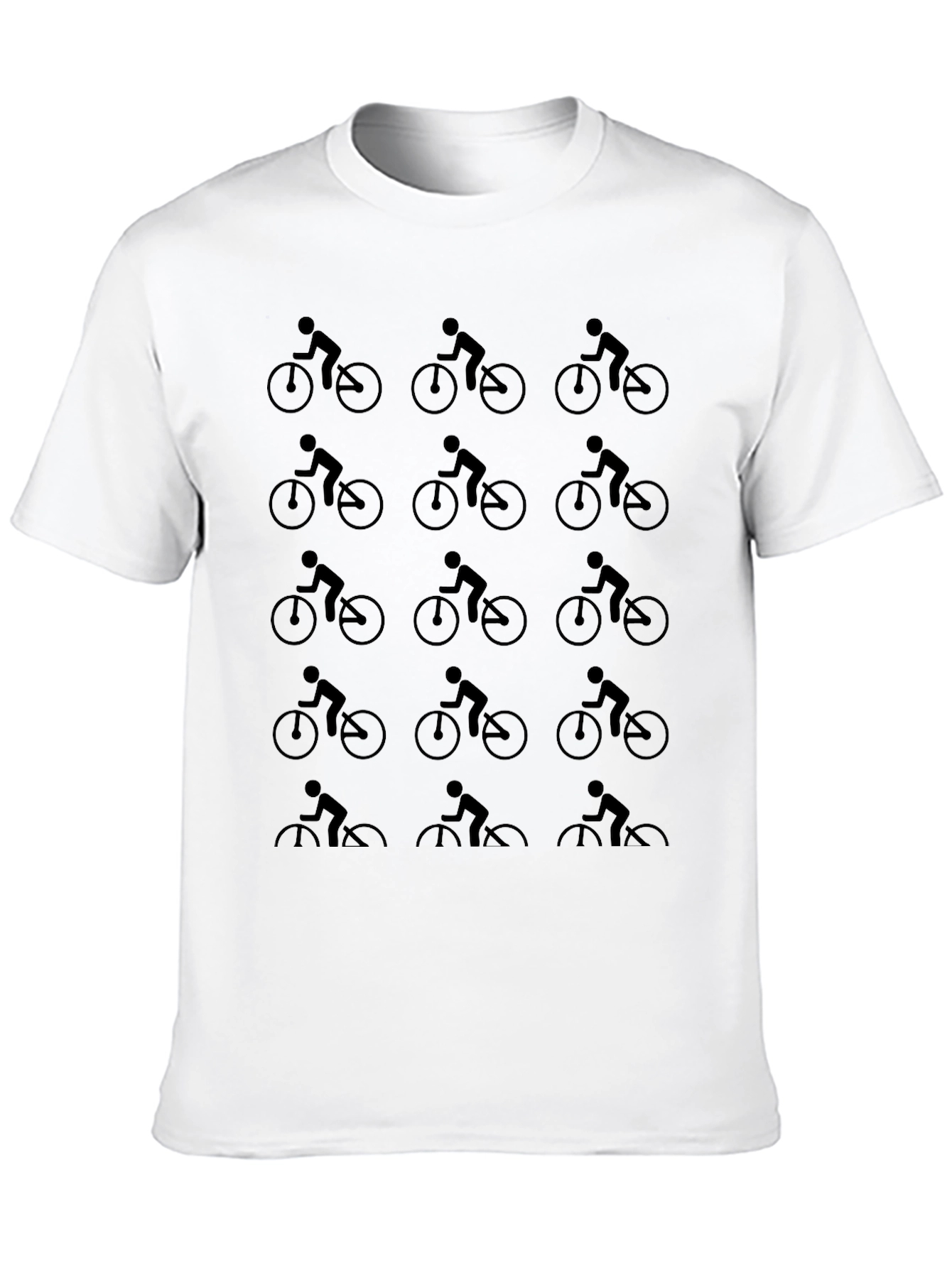 Cycling Enthusiast Patterned Black T-Shirt