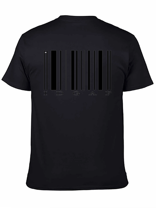 IDGAF Barcode T-Shirt - Black Crew Neck Tee