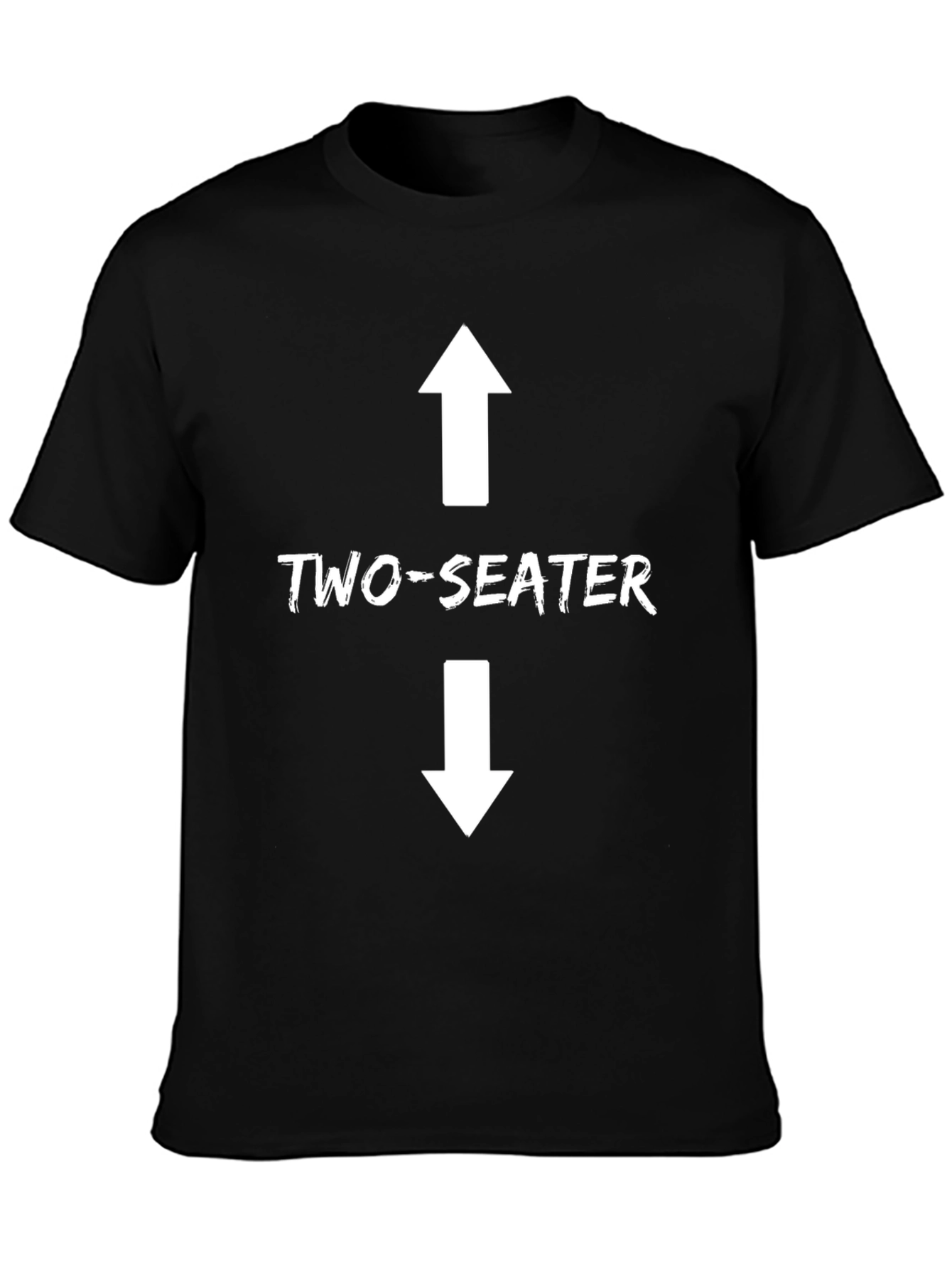 Two-Seater Graphic Tee - Black Cotton T-Shirt