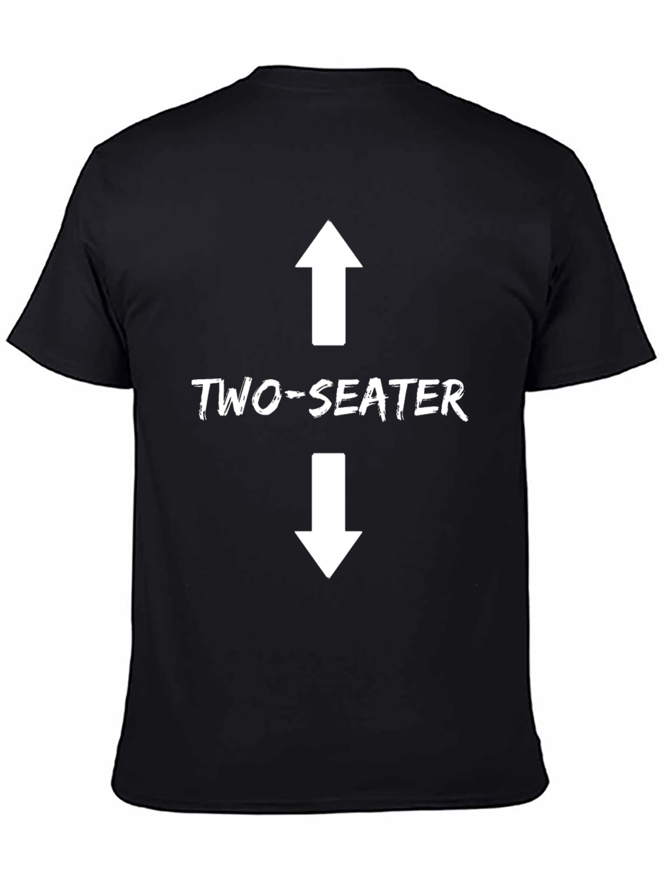 Two-Seater Graphic Tee - Black Cotton T-Shirt
