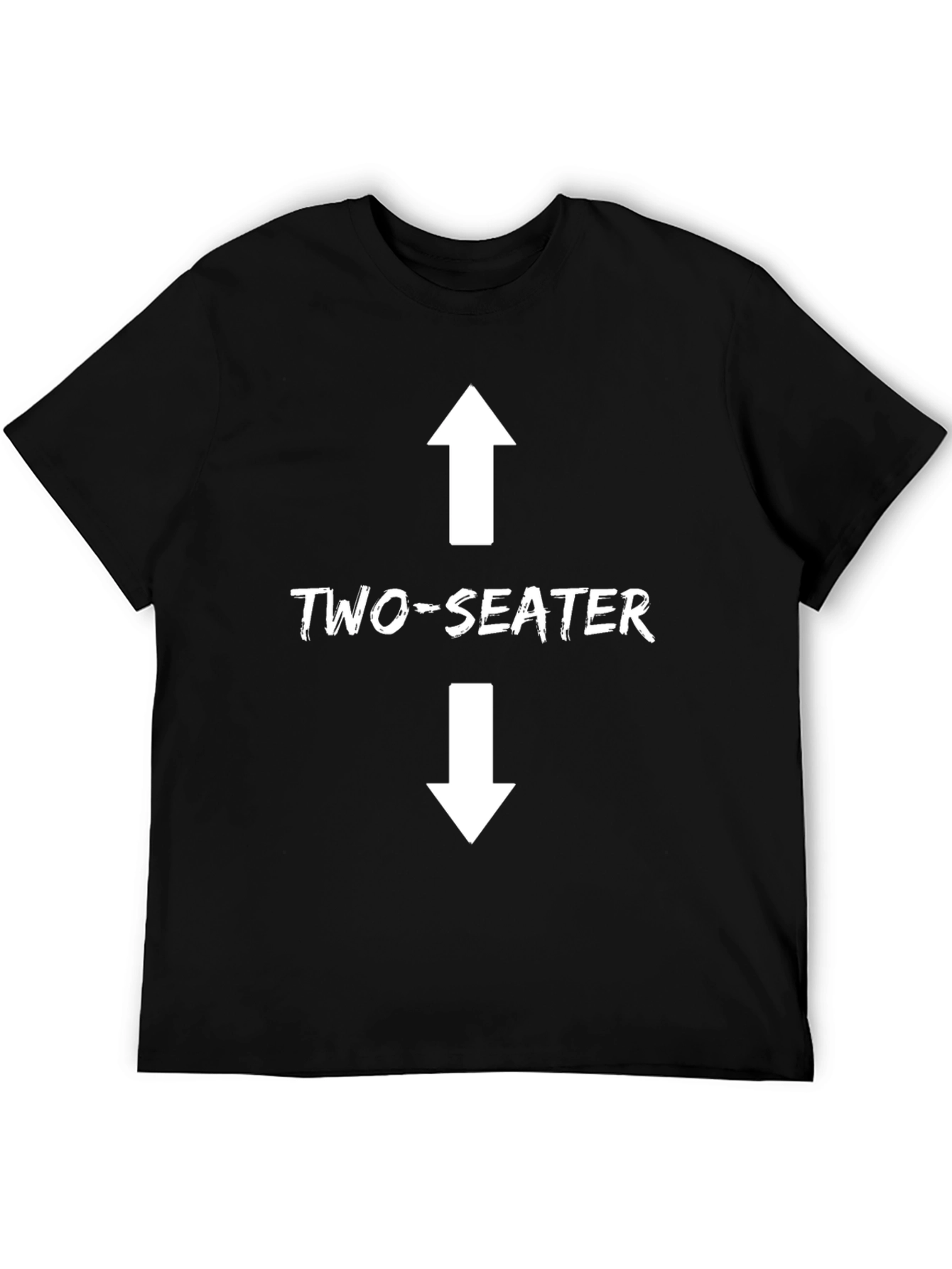 Two-Seater Graphic Tee - Black Cotton T-Shirt