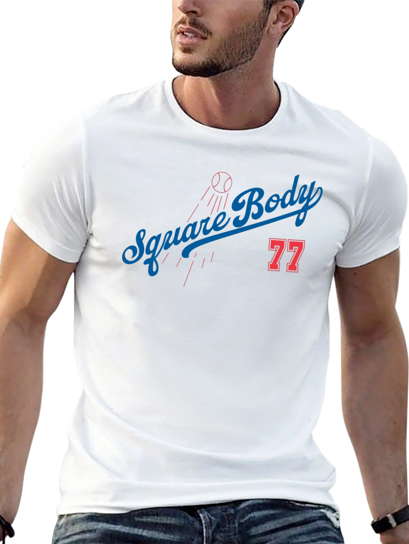 Square Body Graphic Tee - Black