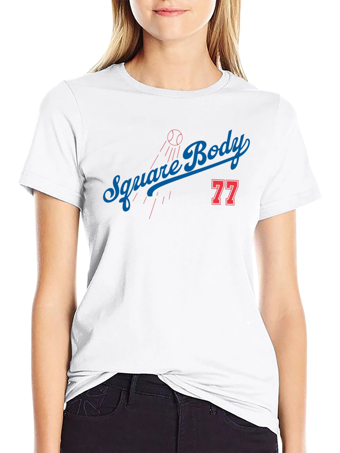 Square Body Graphic Tee - Black