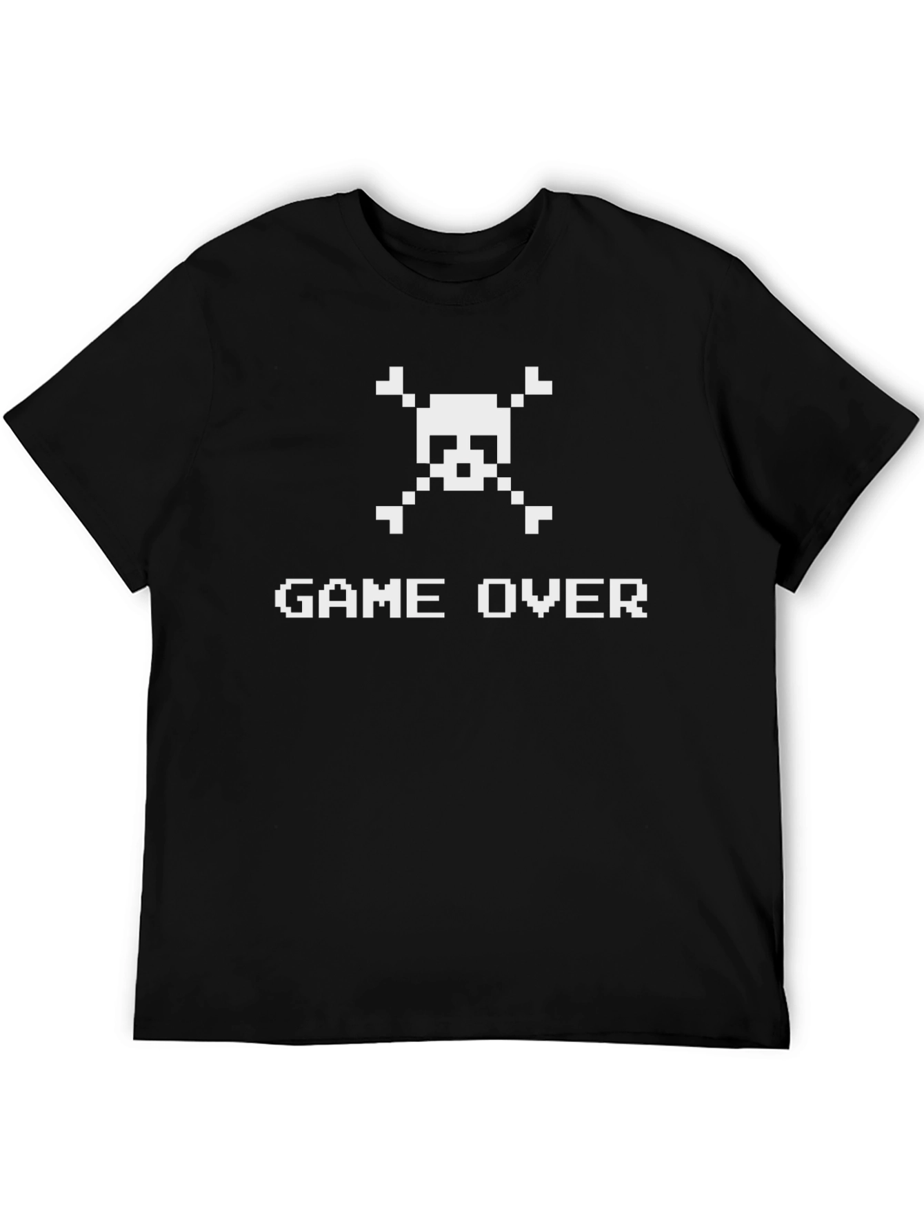Pixel Game Over Skull T-Shirt - Gamer Style