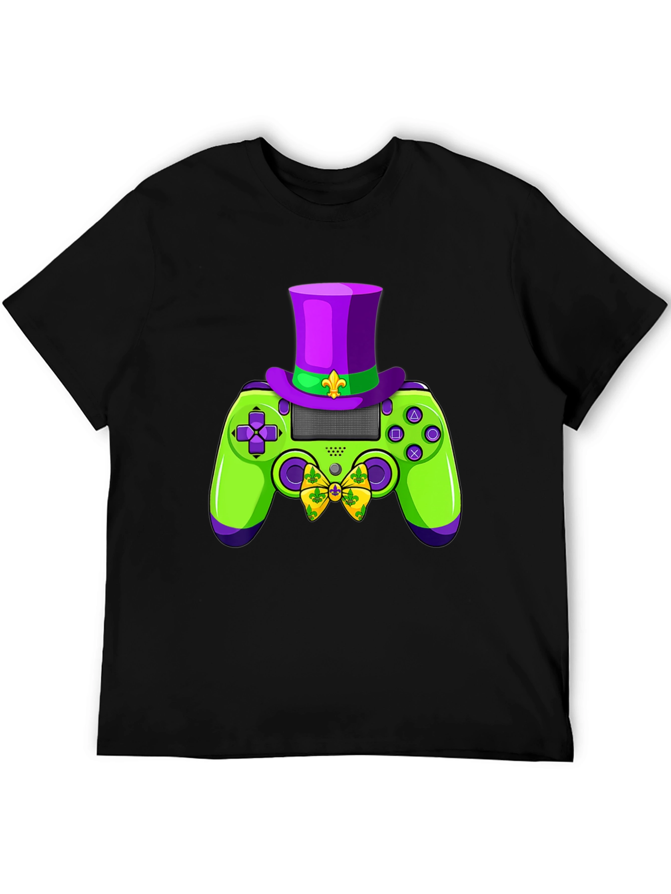 Gamer Mardi Gras Controller Graphic Tee