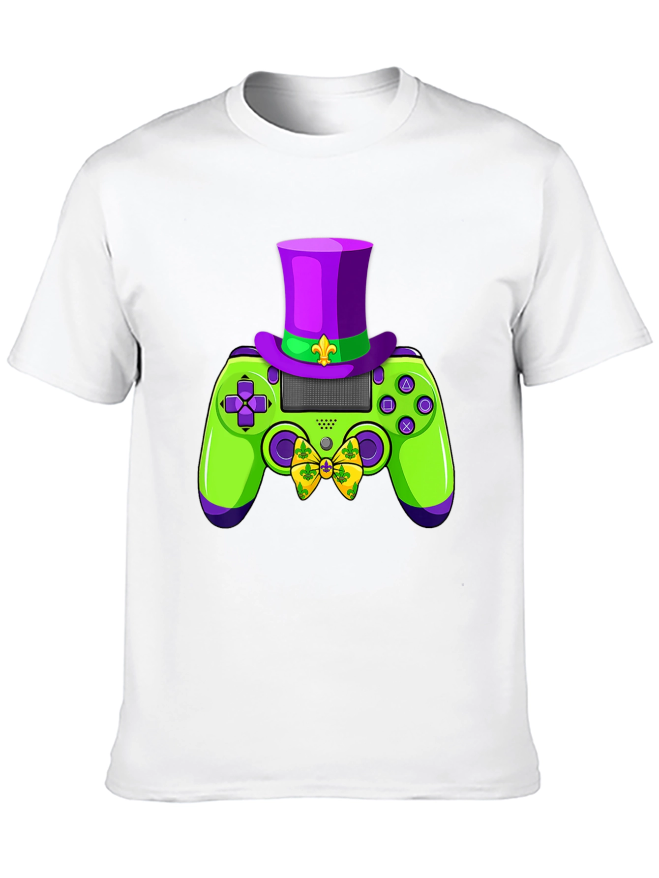 Gamer Mardi Gras Controller Graphic Tee