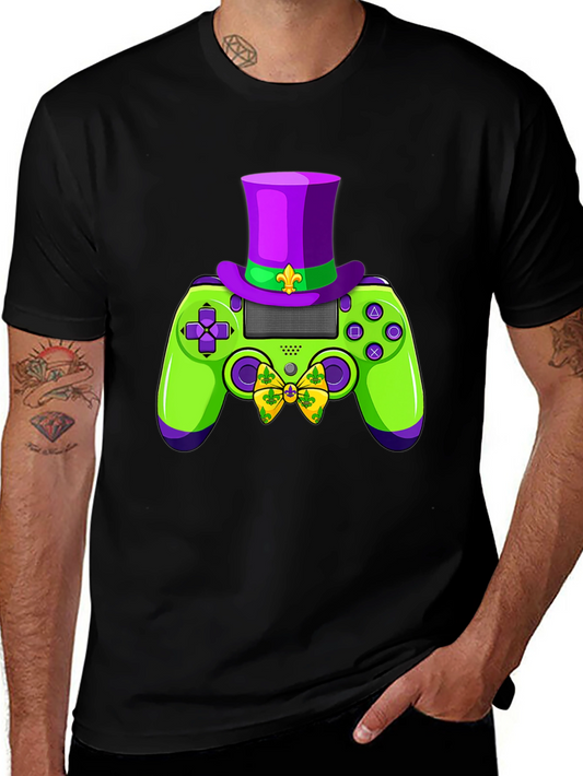 Gamer Mardi Gras Controller Graphic Tee
