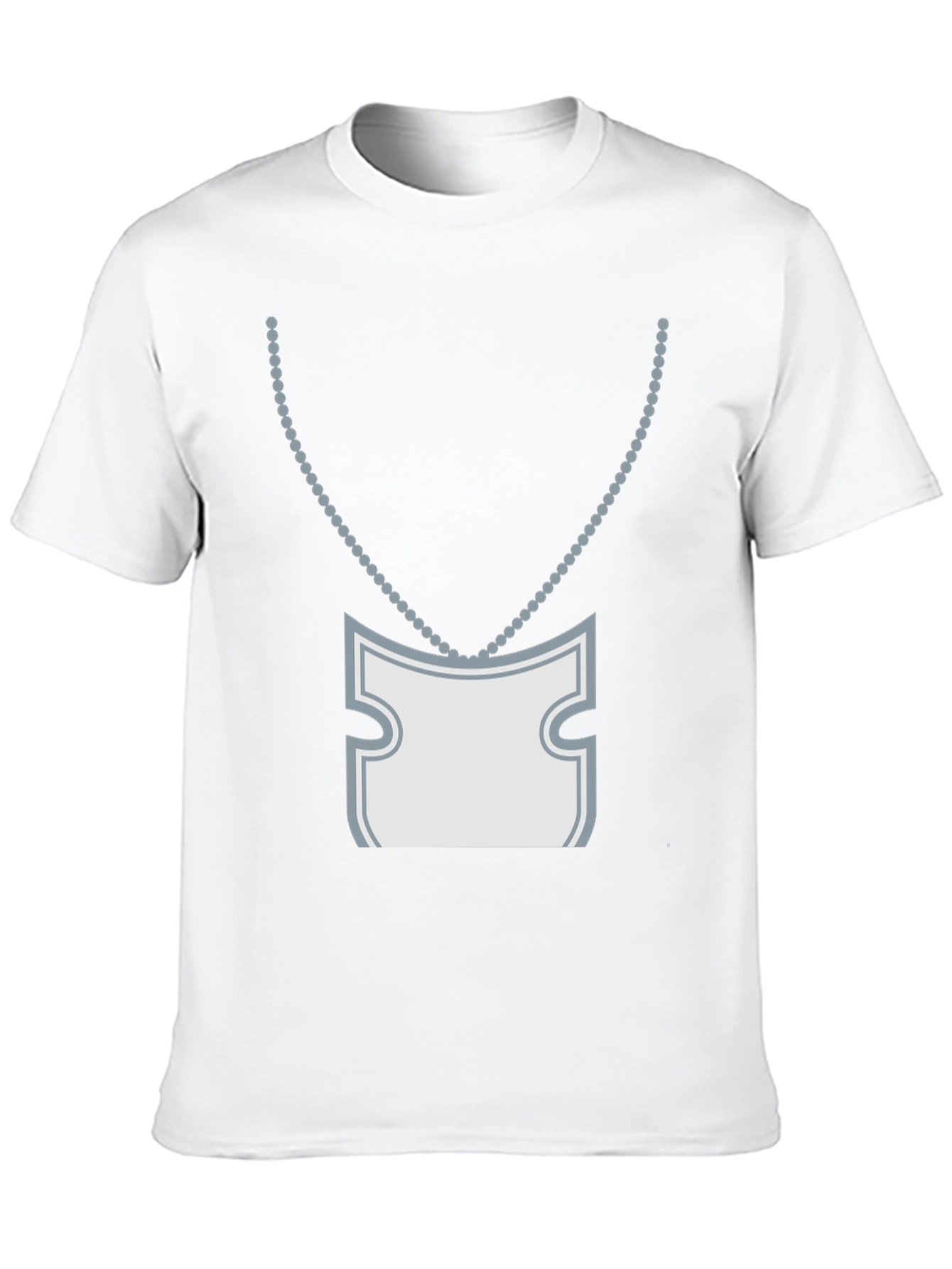 Novelty T-Shirt with Necklace and Pocket Print