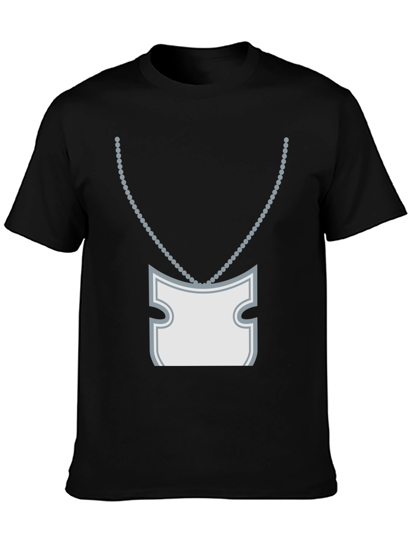 Novelty T-Shirt with Necklace and Pocket Print