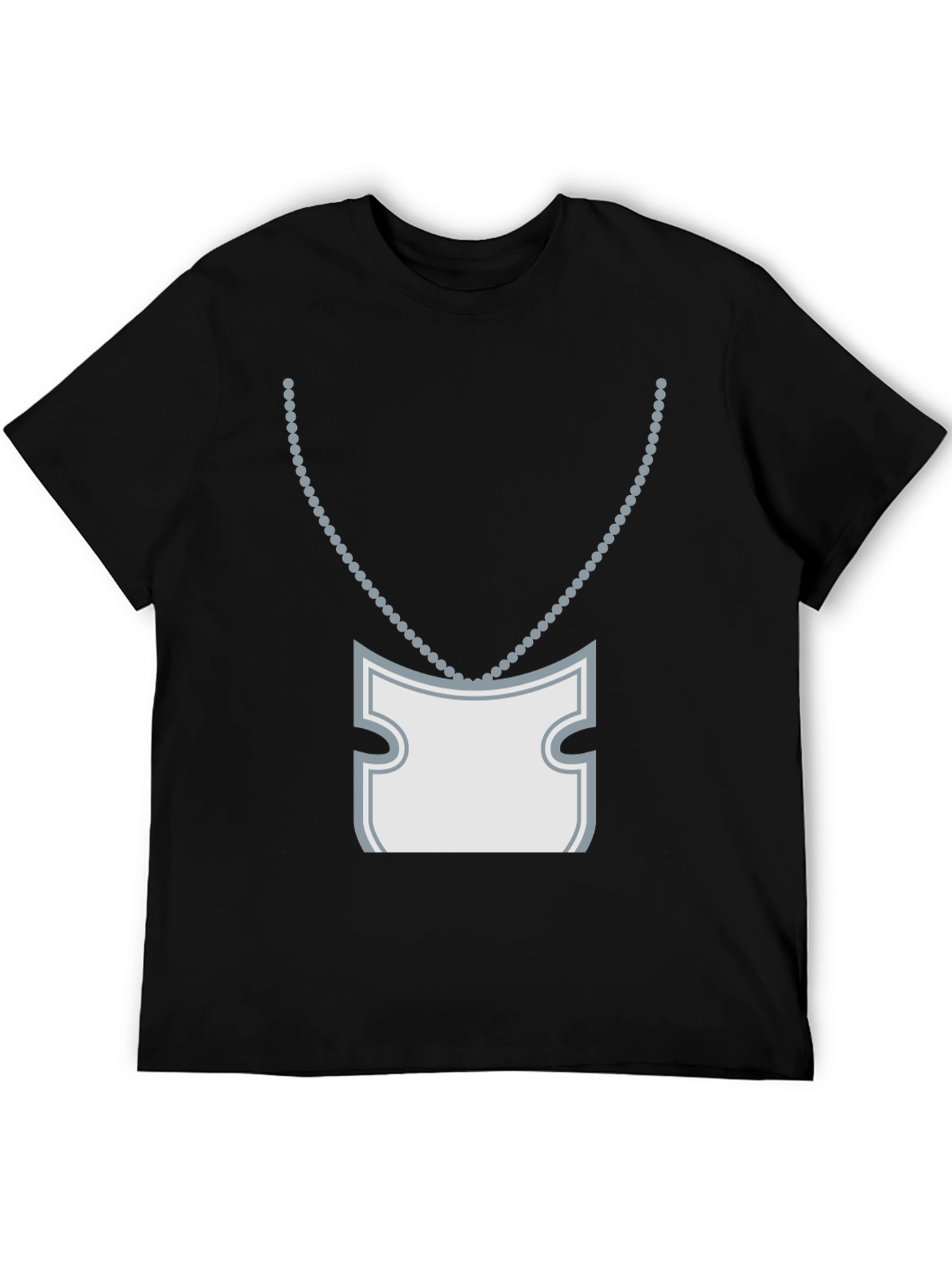 Novelty T-Shirt with Necklace and Pocket Print