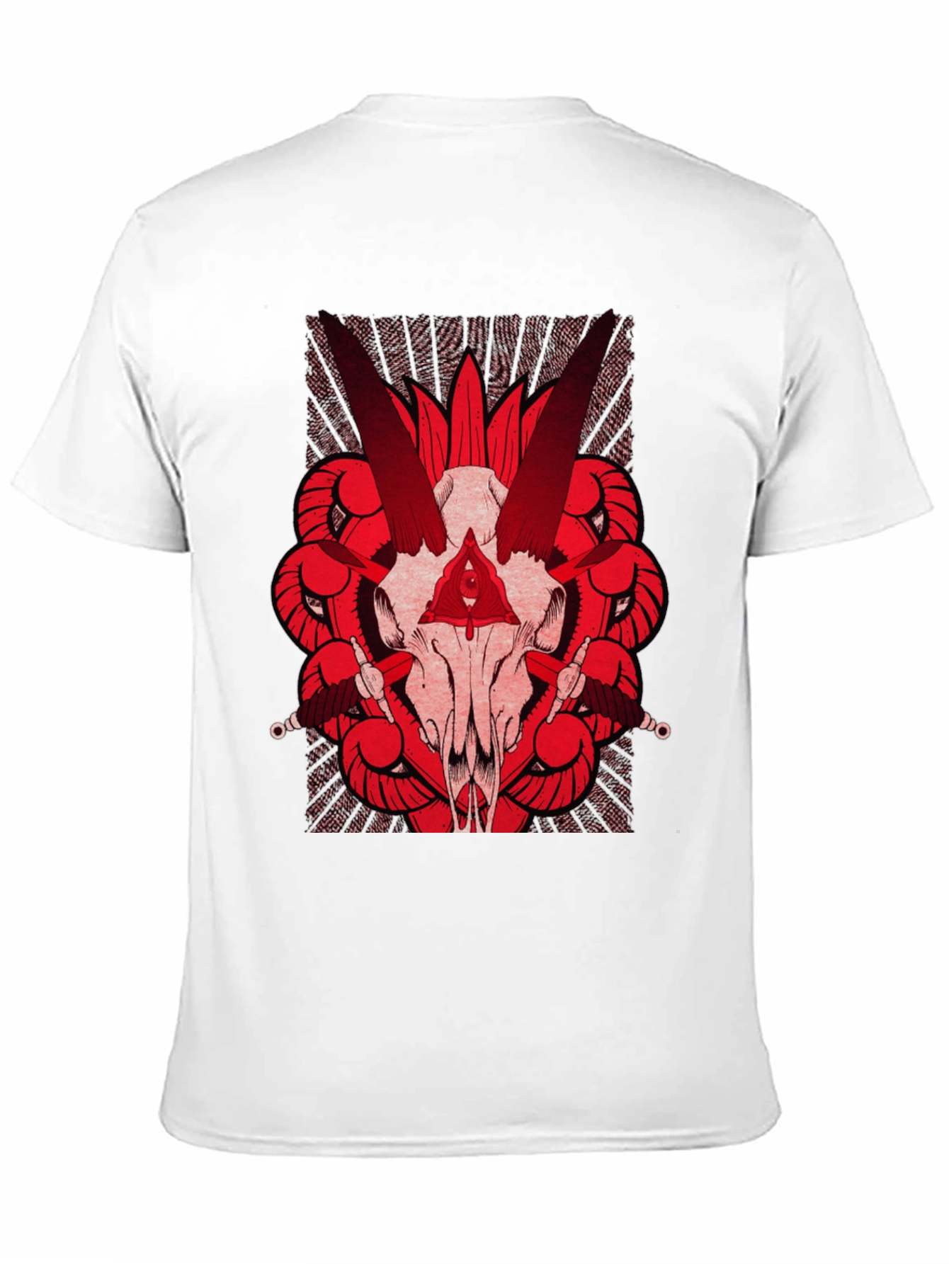 Red Skull Graphic Tee - Black Cotton T-Shirt