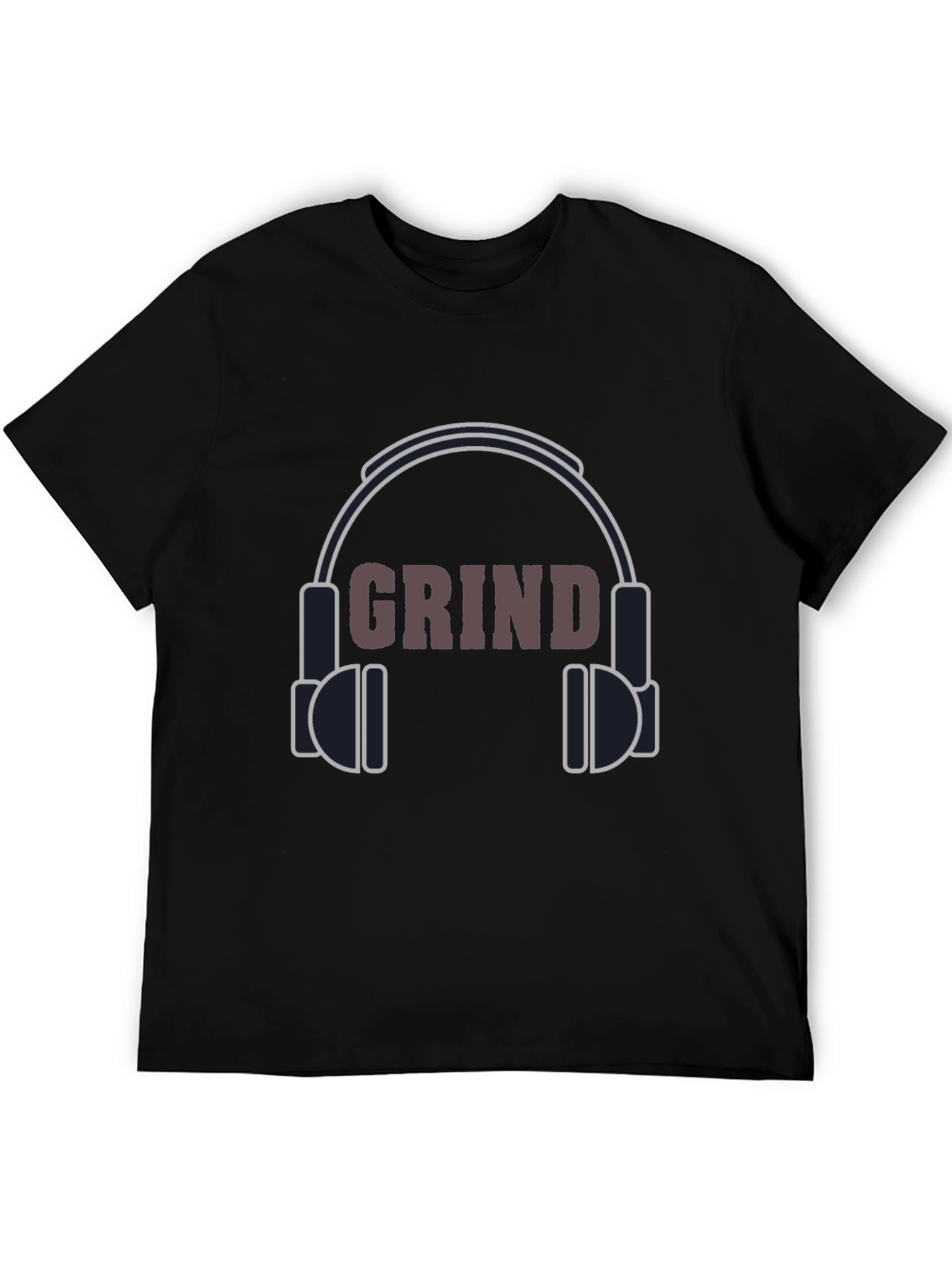 Grind Headphones Graphic Tee - Black Casual T-Shirt