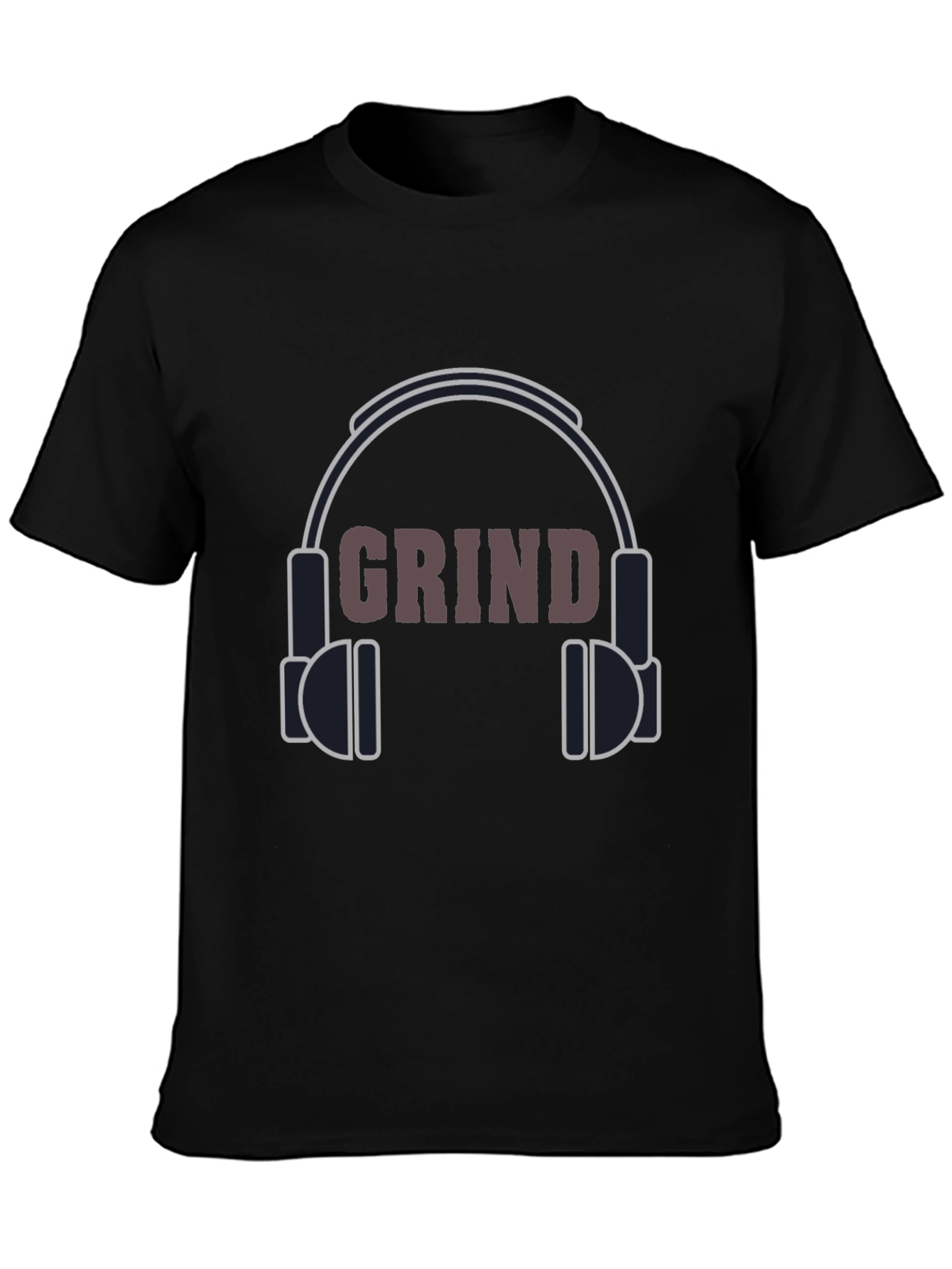 Grind Headphones Graphic Tee - Black Casual T-Shirt