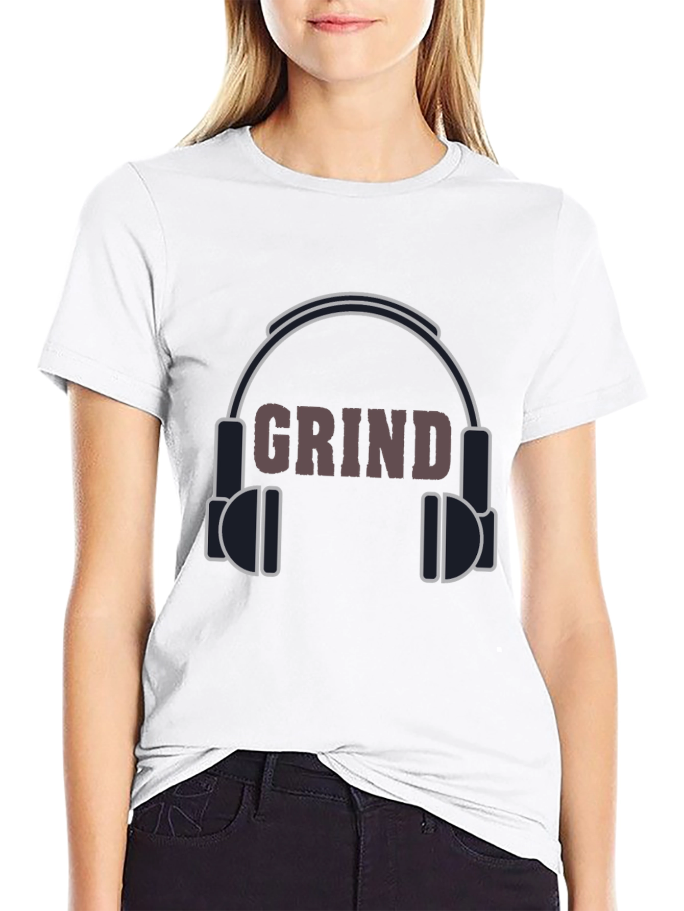 Grind Headphones Graphic Tee - Black Casual T-Shirt