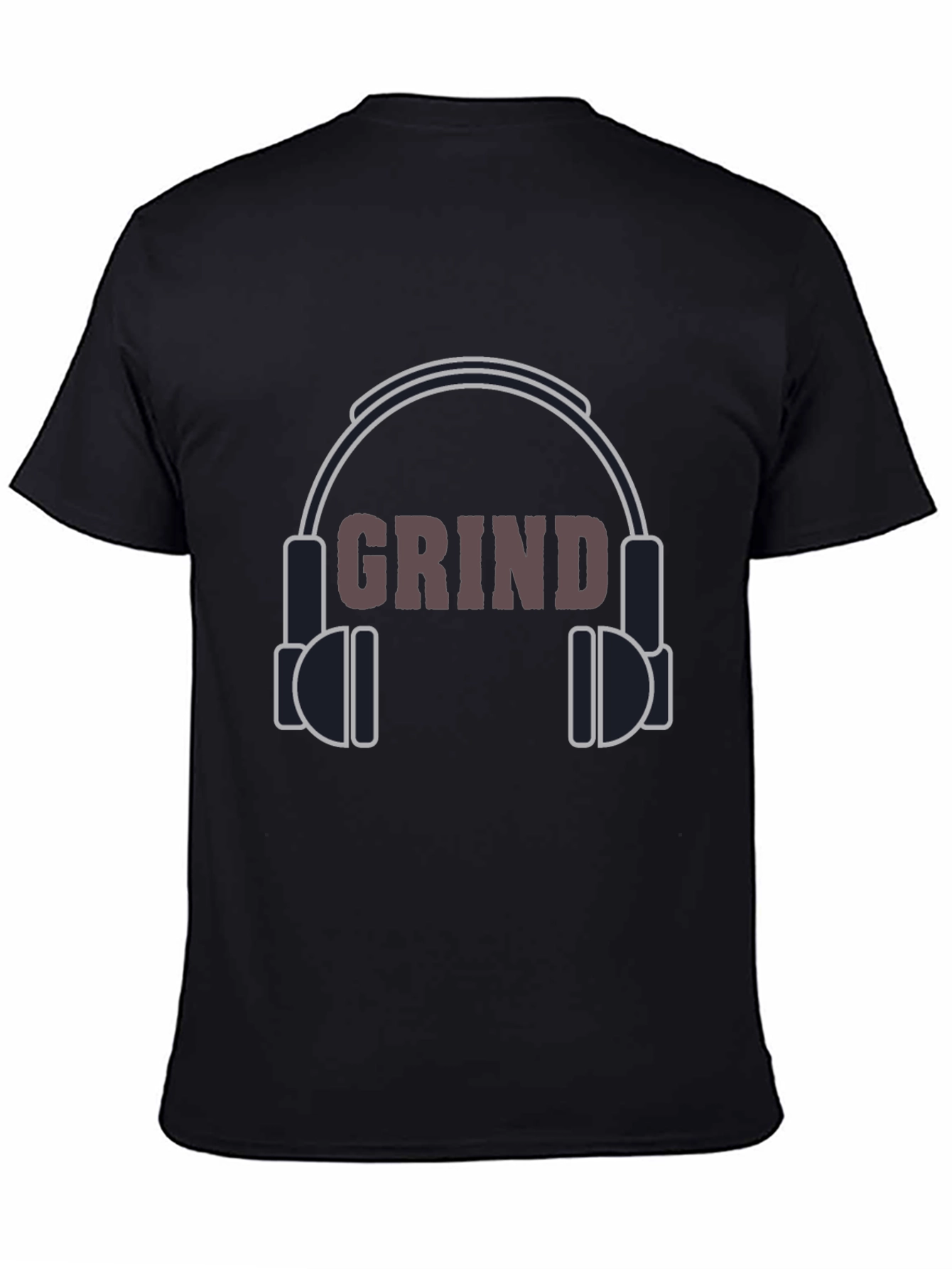 Grind Headphones Graphic Tee - Black Casual T-Shirt