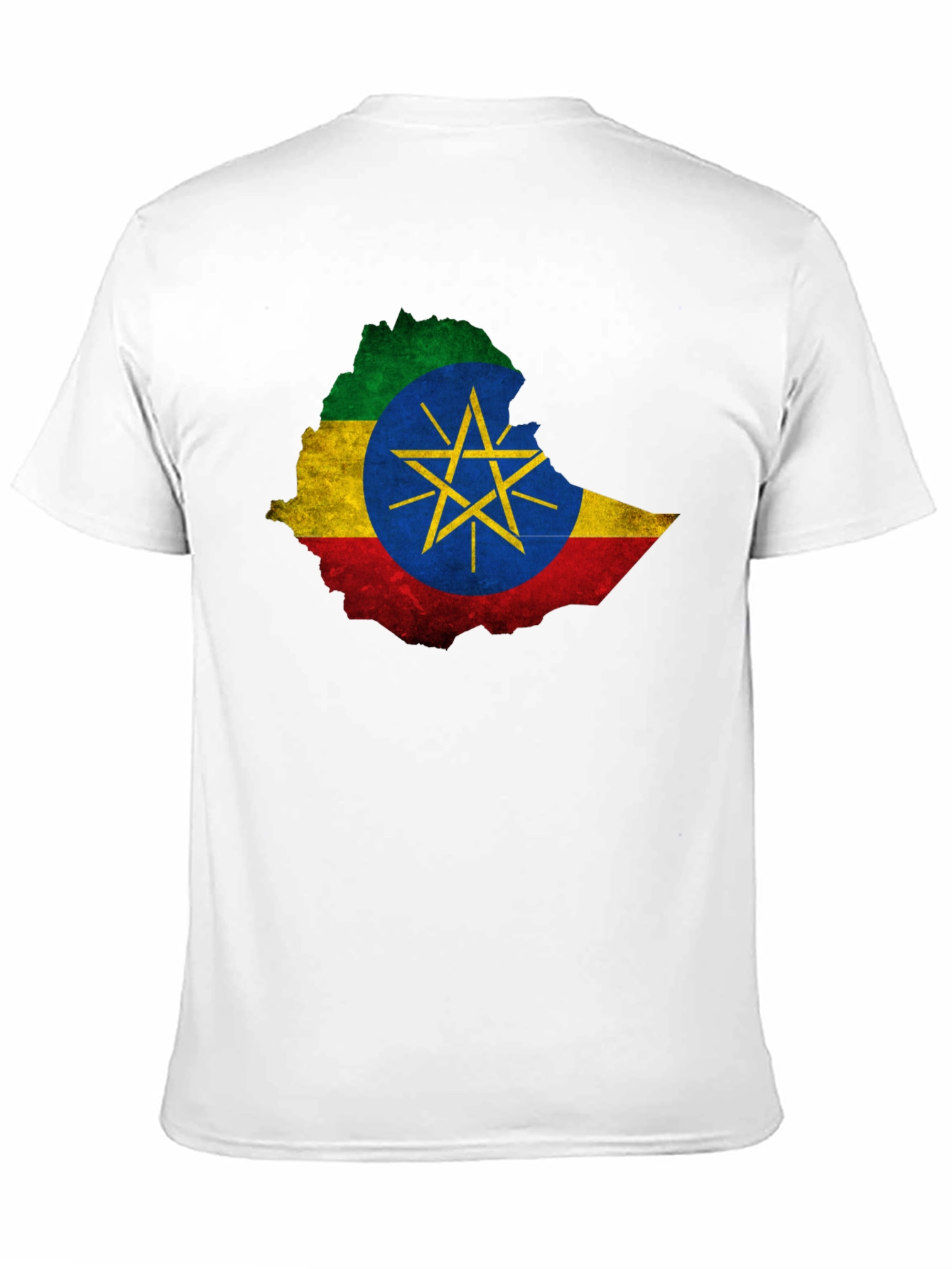 Ethiopia Flag Map Black T-Shirt - Unique Design