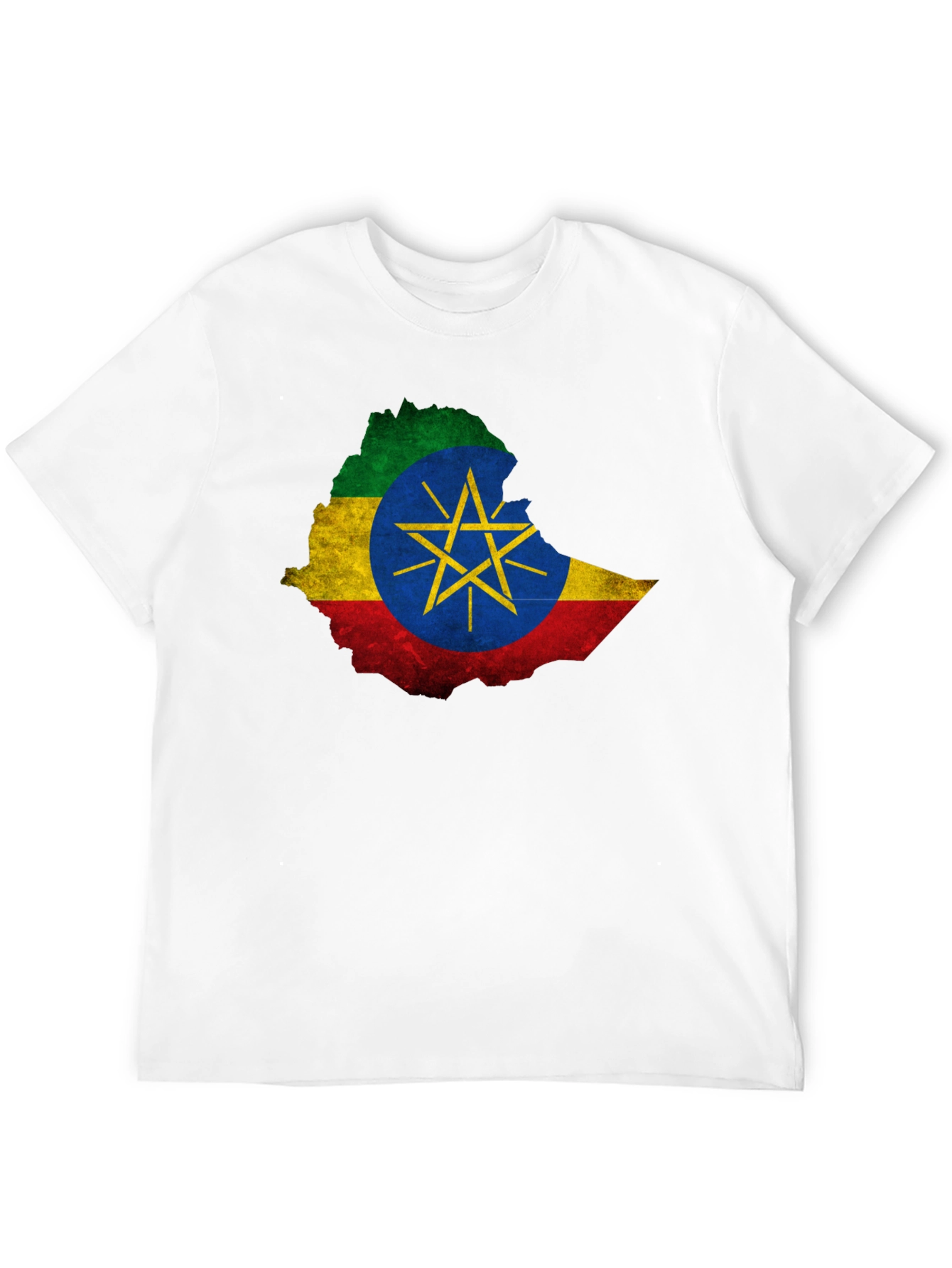 Ethiopia Flag Map Black T-Shirt - Unique Design