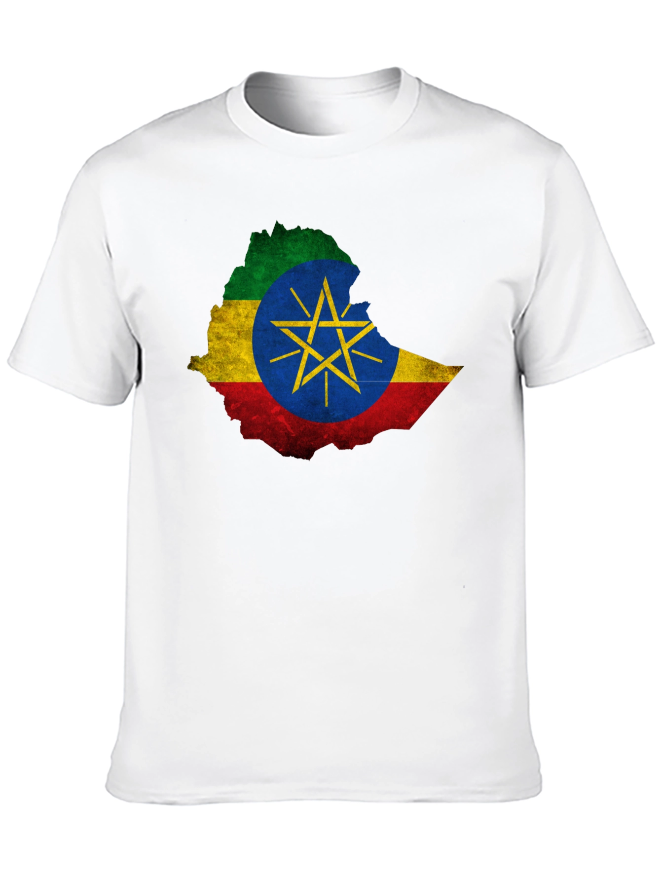 Ethiopia Flag Map Black T-Shirt - Unique Design