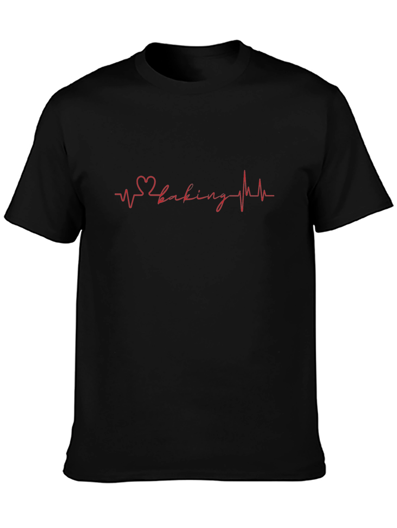 Heartbeat Baking T-Shirt - Black Cotton Blend Tee