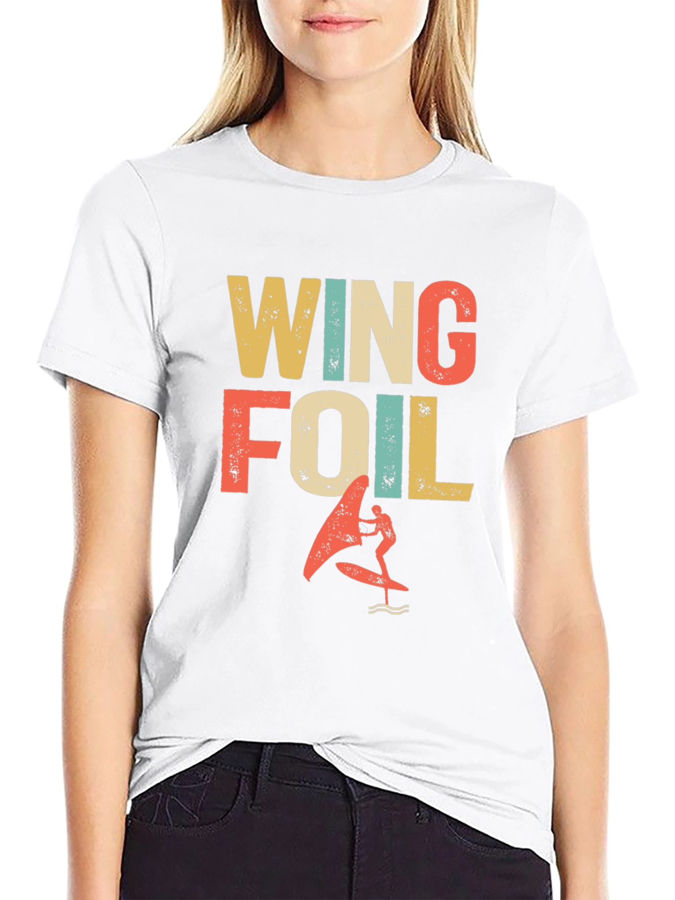 Wing Foil T-Shirt - Retro Surfing Design
