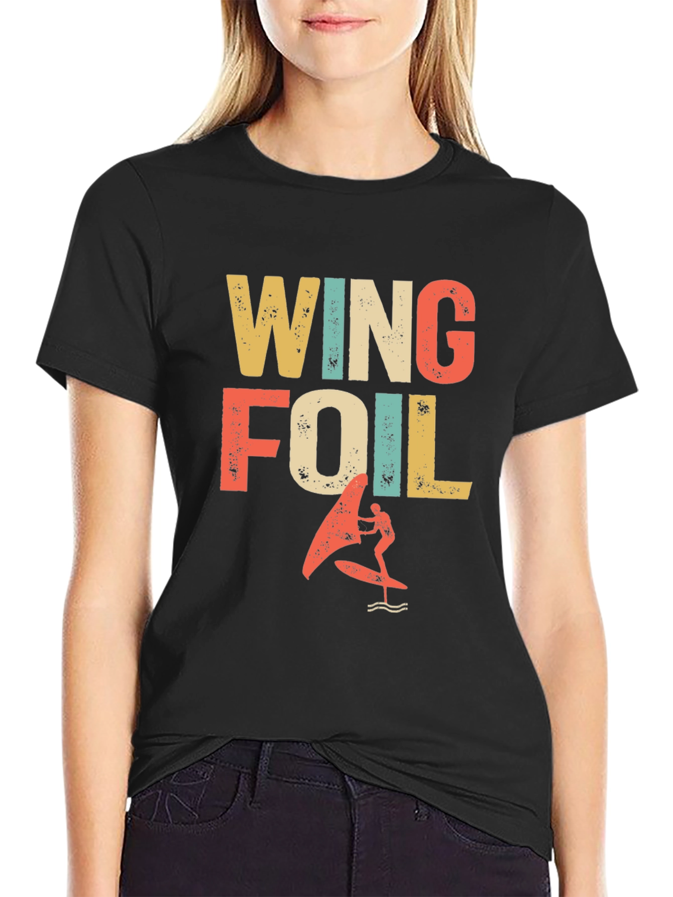 Wing Foil T-Shirt - Retro Surfing Design