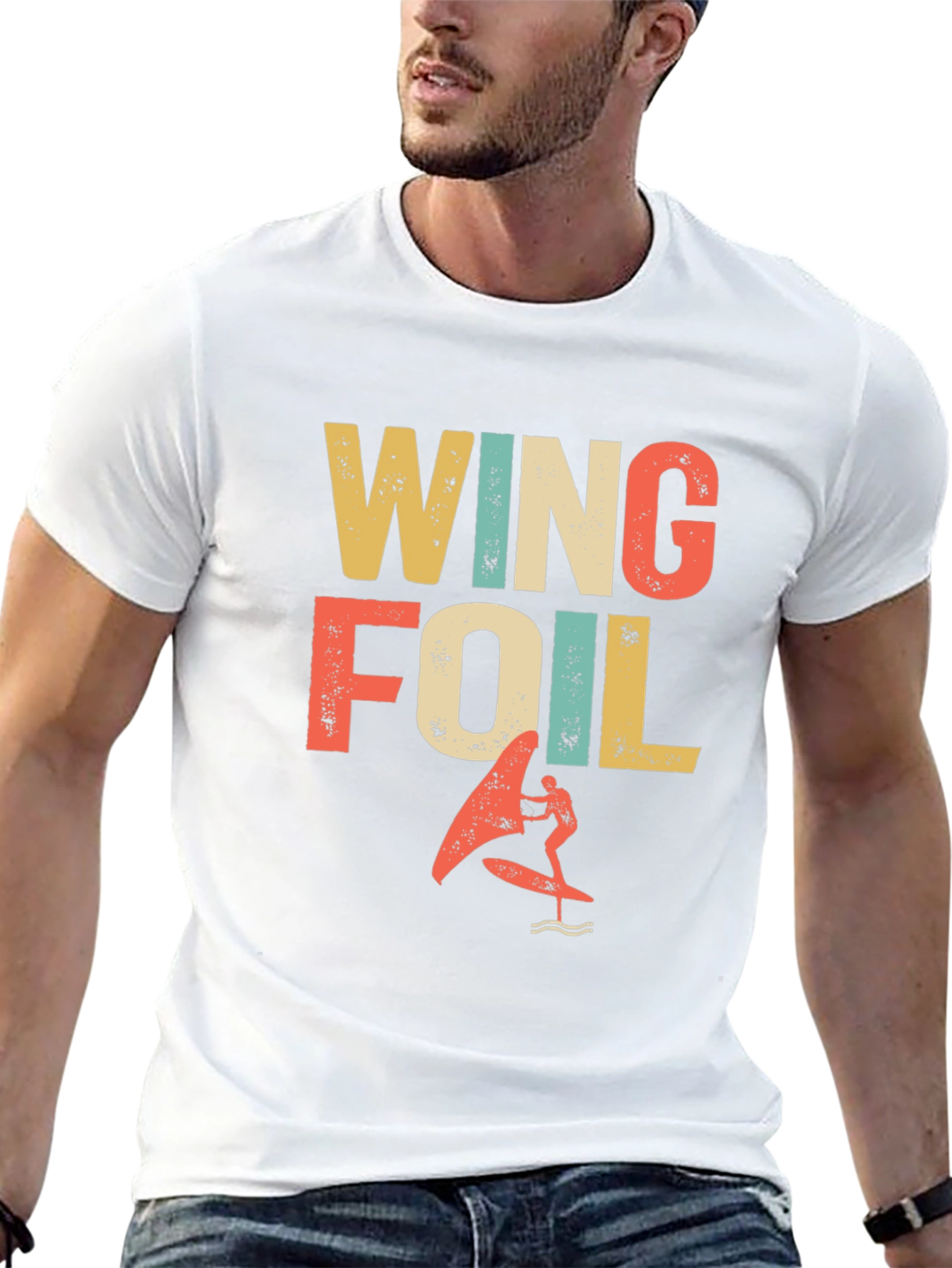 Wing Foil T-Shirt - Retro Surfing Design