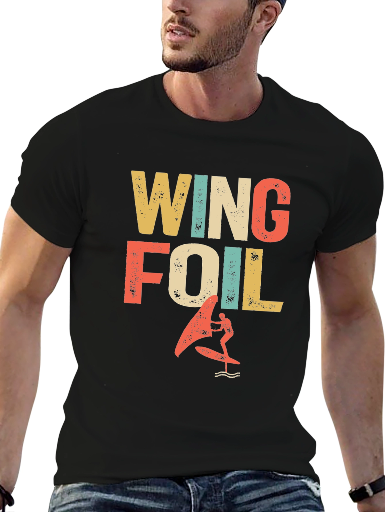 Wing Foil T-Shirt - Retro Surfing Design