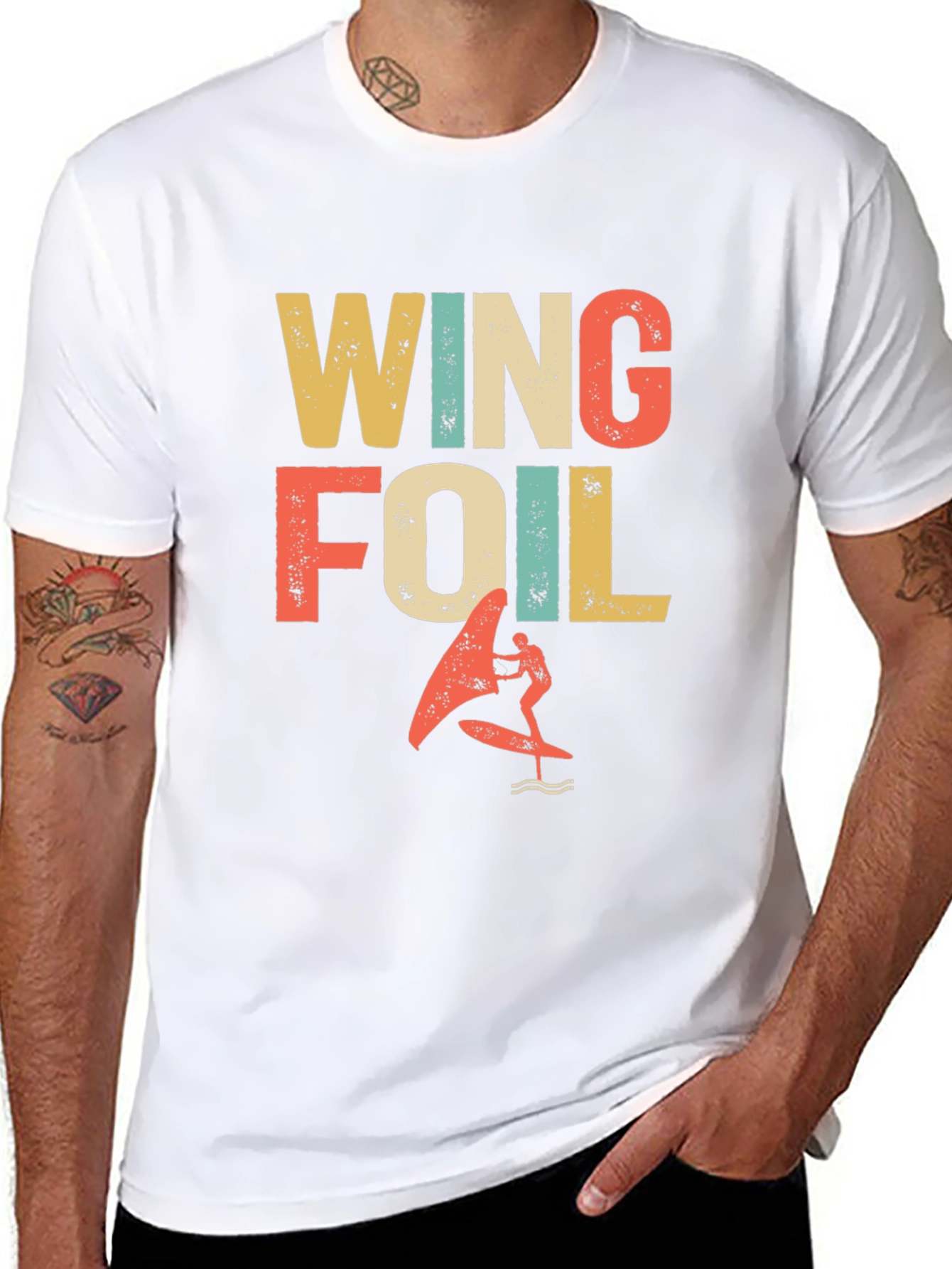 Wing Foil T-Shirt - Retro Surfing Design