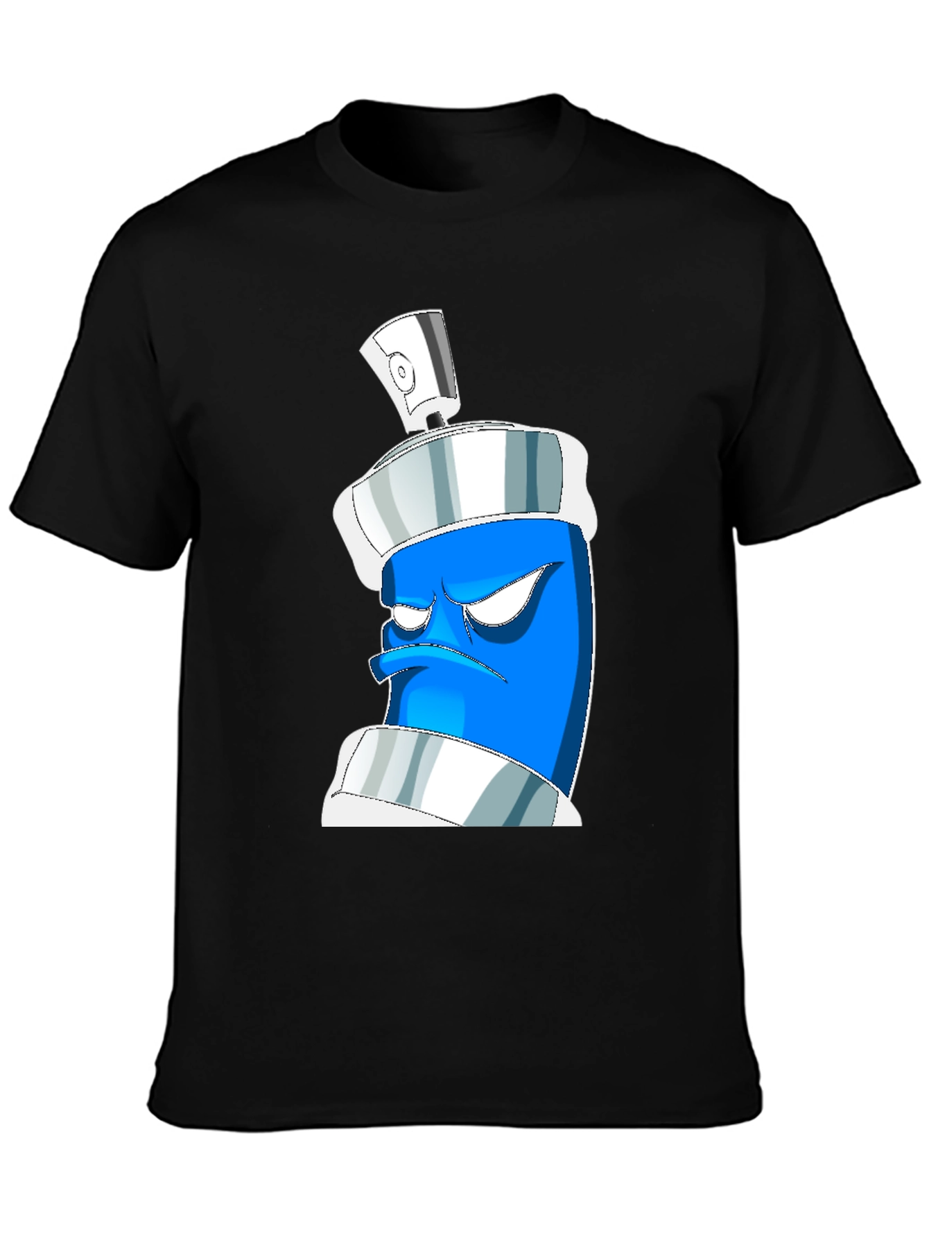 Grumpy Spray Can Graphic Tee - Black