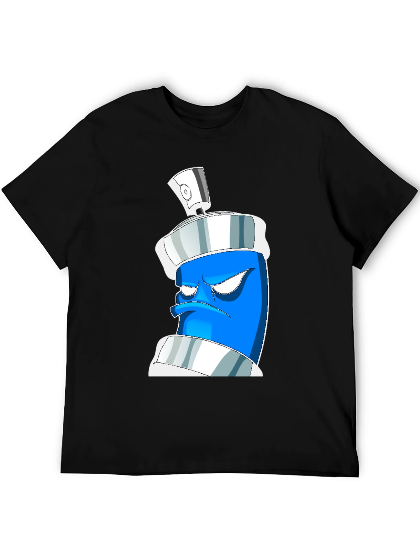 Grumpy Spray Can Graphic Tee - Black