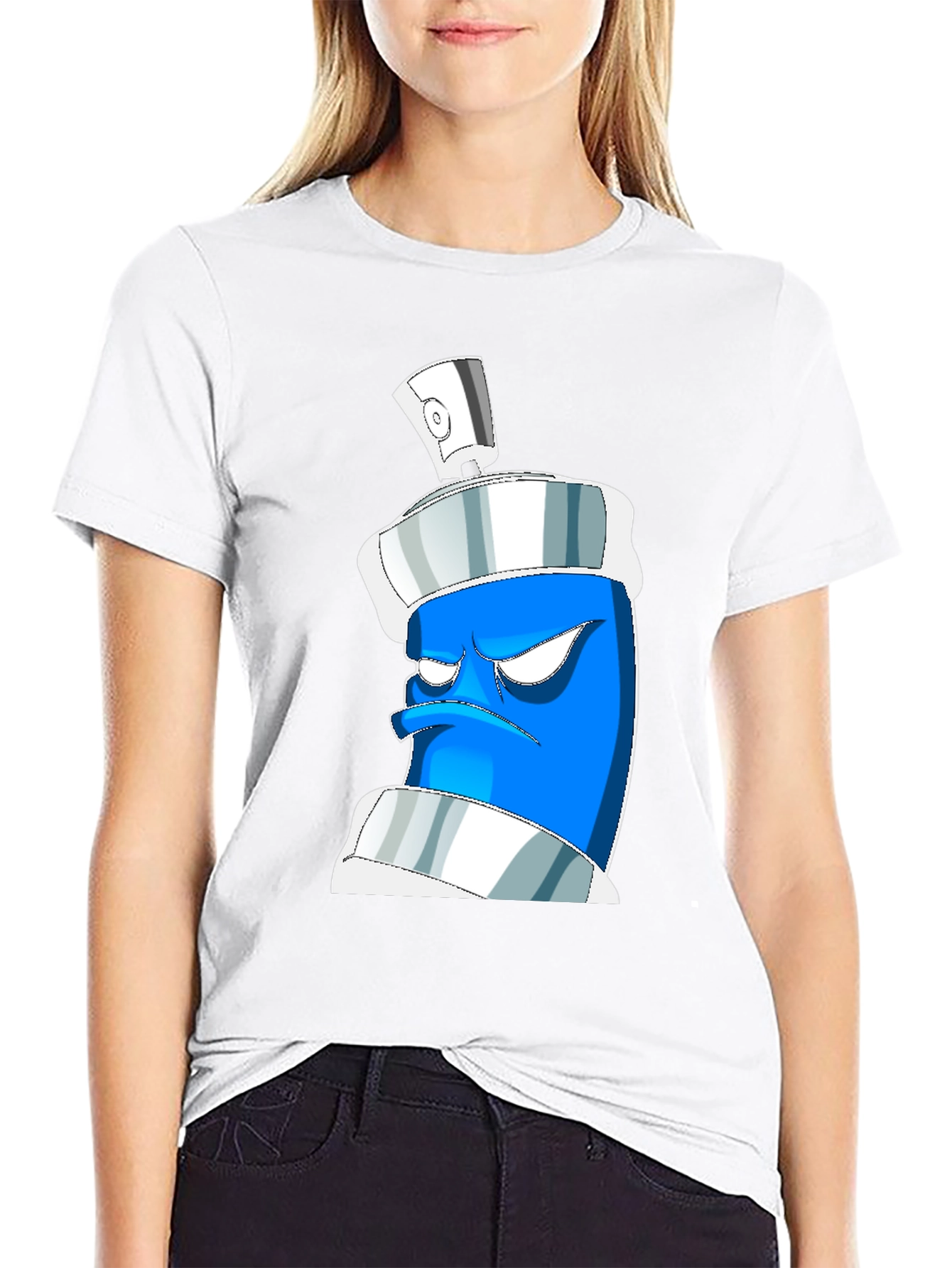 Grumpy Spray Can Graphic Tee - Black