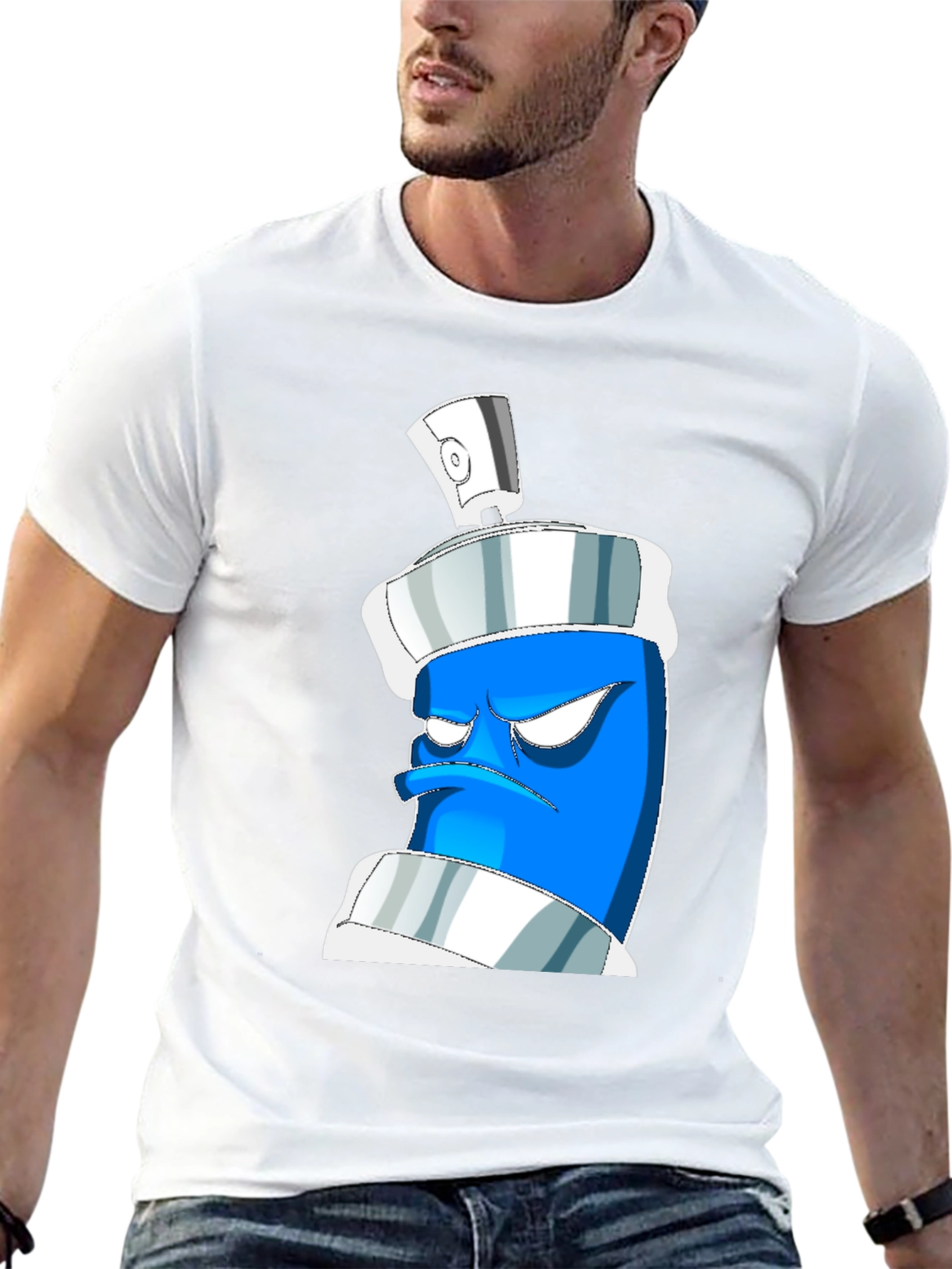 Grumpy Spray Can Graphic Tee - Black