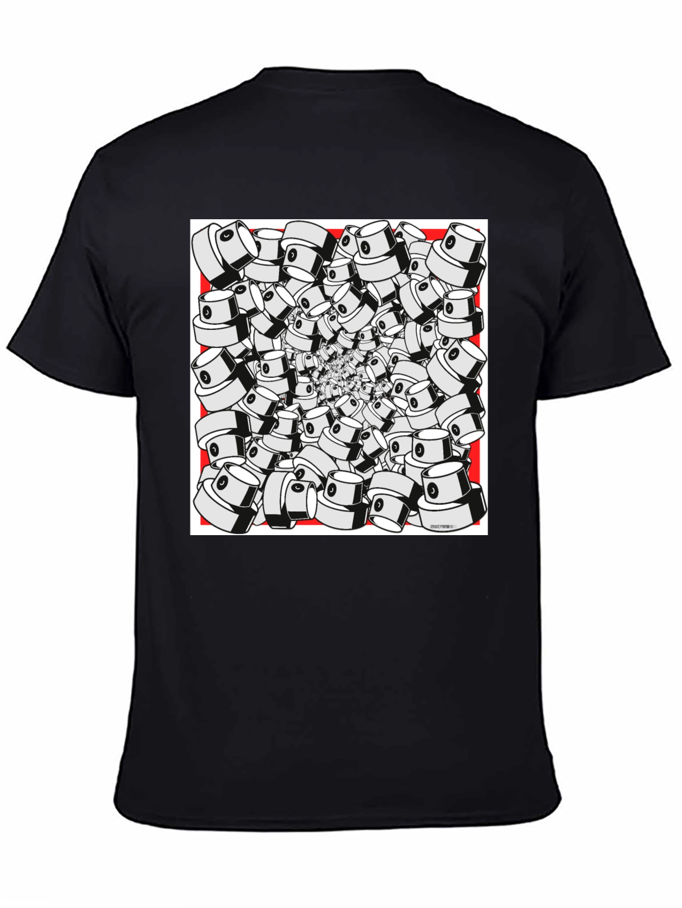 Unique Graffiti Cap Design Black T-Shirt