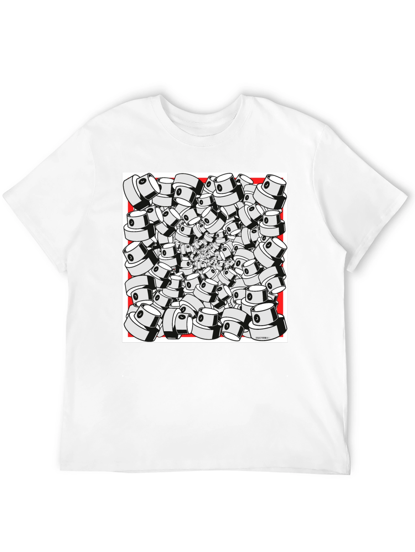 Unique Graffiti Cap Design Black T-Shirt