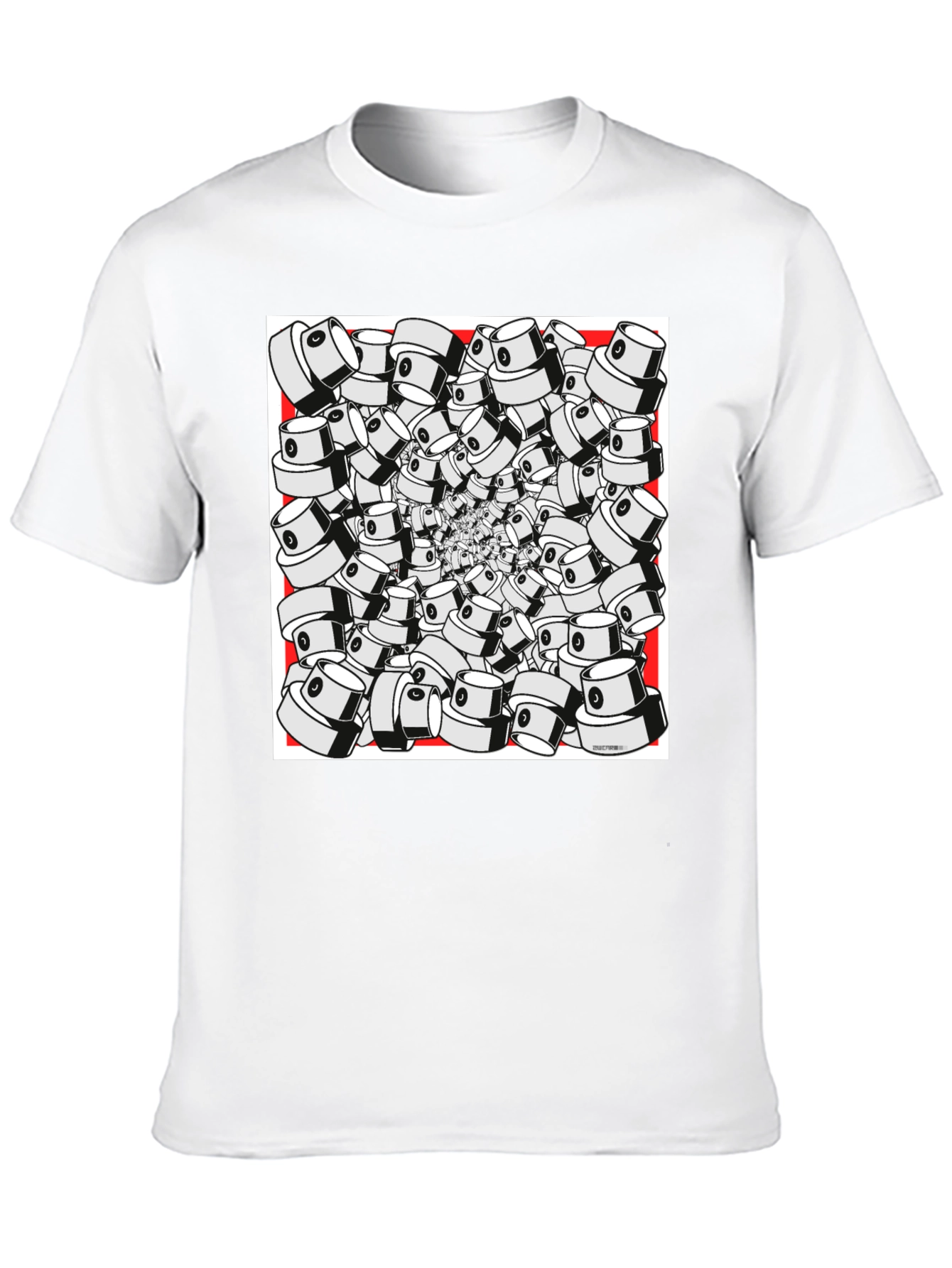 Unique Graffiti Cap Design Black T-Shirt