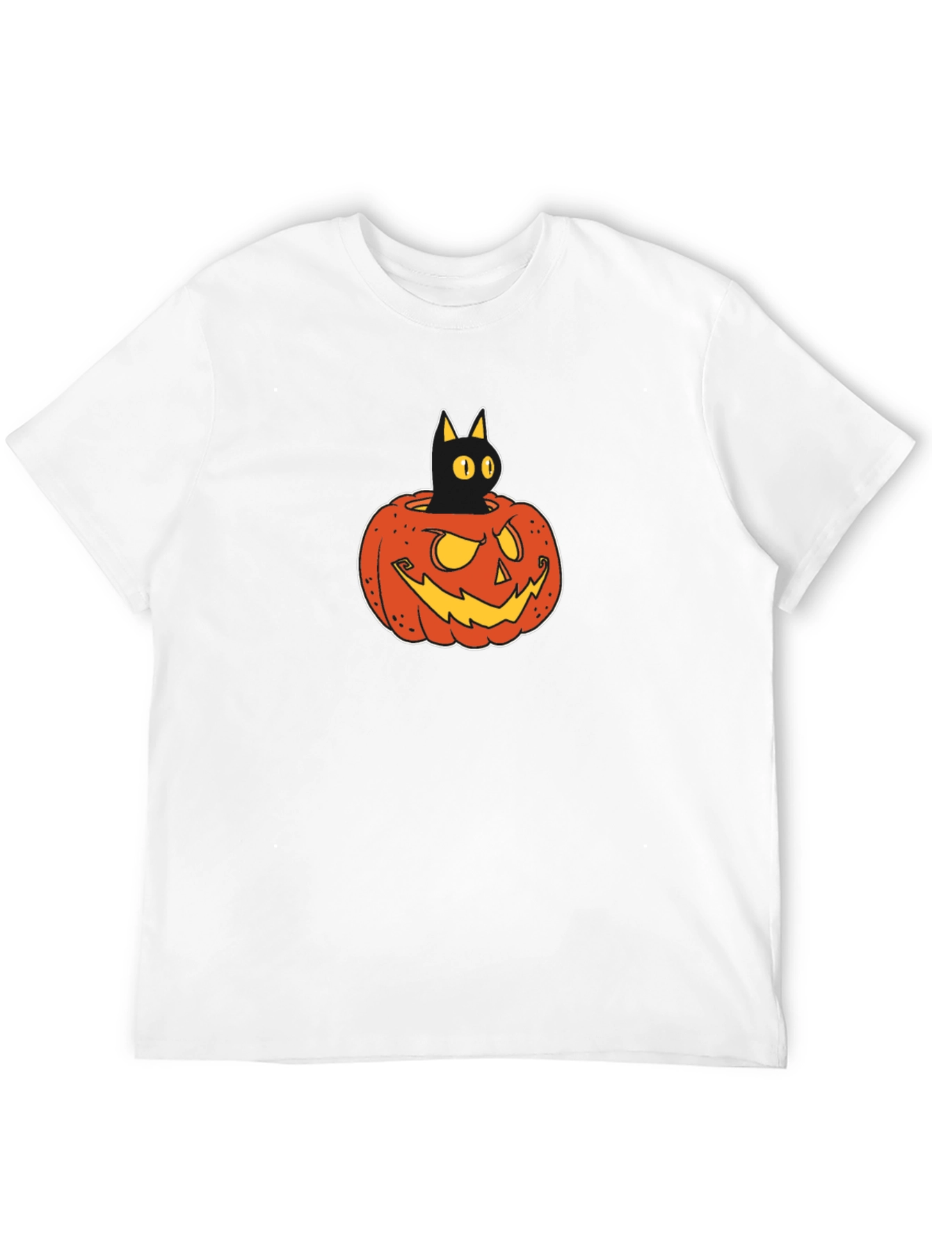 Black Cat in Pumpkin T-Shirt - Halloween Tee