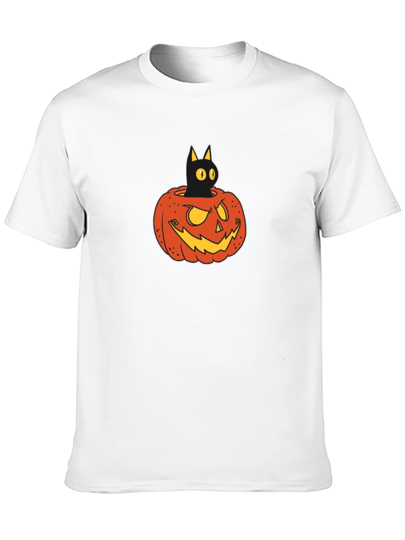 Black Cat in Pumpkin T-Shirt - Halloween Tee
