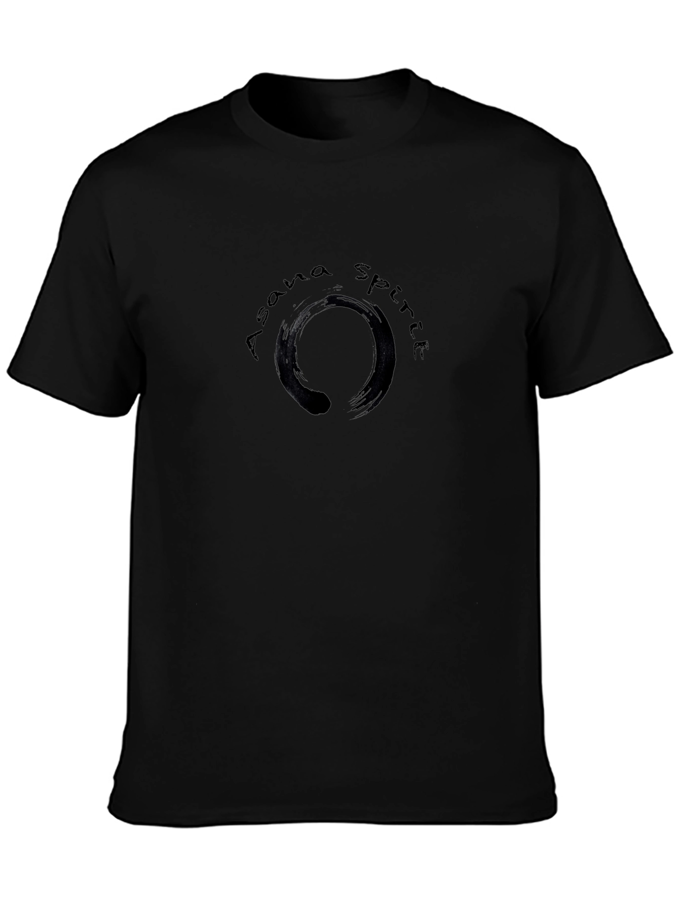 Asana Spirit Zen Circle Graphic Black T-Shirt
